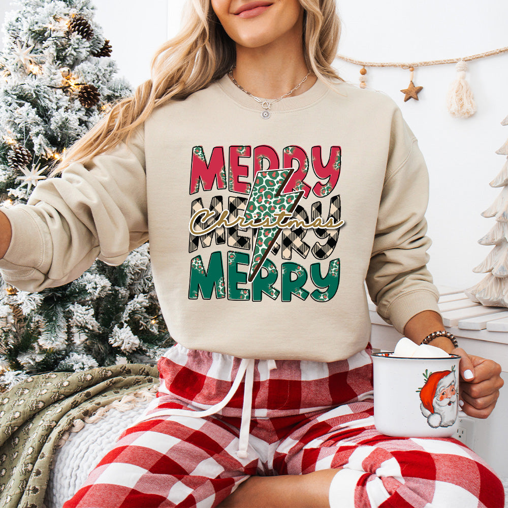 Merry Merry Merry Christmas  - Christmas Unisex Crewneck T-Shirt Sweatshirt Hoodie
