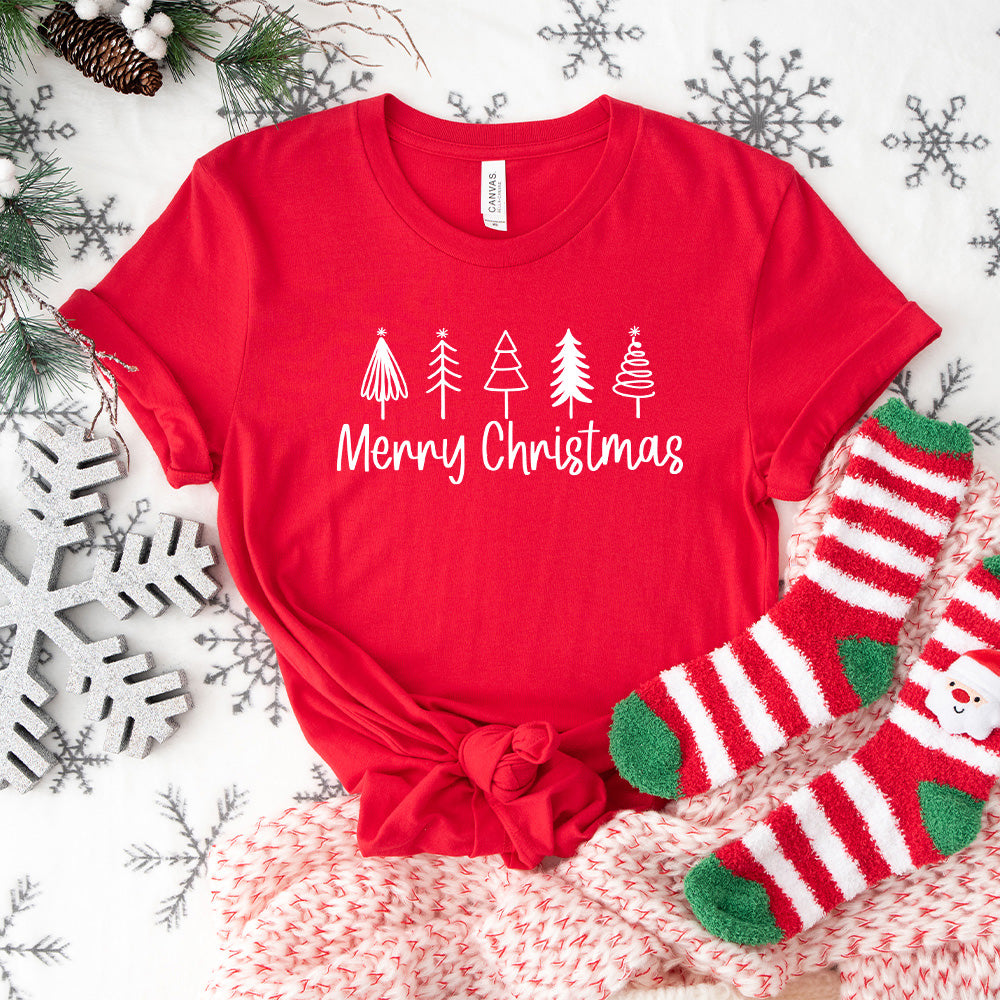 Merry Christmas Tree Design - Christmas Unisex Crewneck T-Shirt Sweatshirt Hoodie