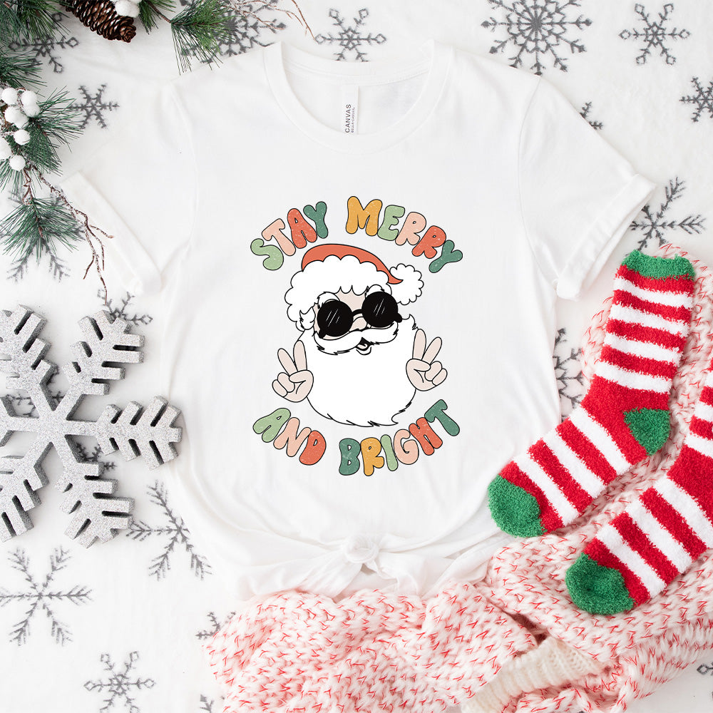 Stay Merry And Bright Design - Christmas Unisex Crewneck T-Shirt Sweatshirt Hoodie