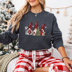 Merry Christmas Plaid Gnomes Design - Christmas Unisex Crewneck T-Shirt Sweatshirt Hoodie