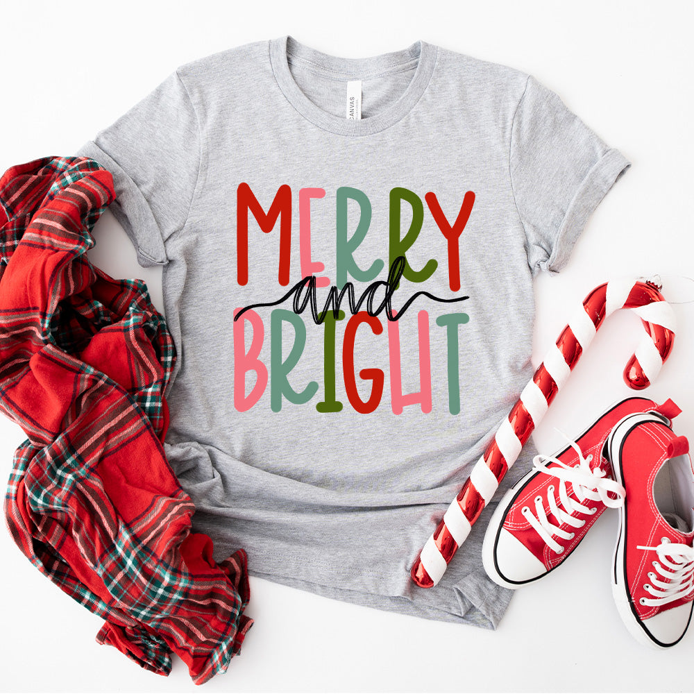 Merry and Bright Design - Christmas Unisex Crewneck T-Shirt Sweatshirt Hoodie