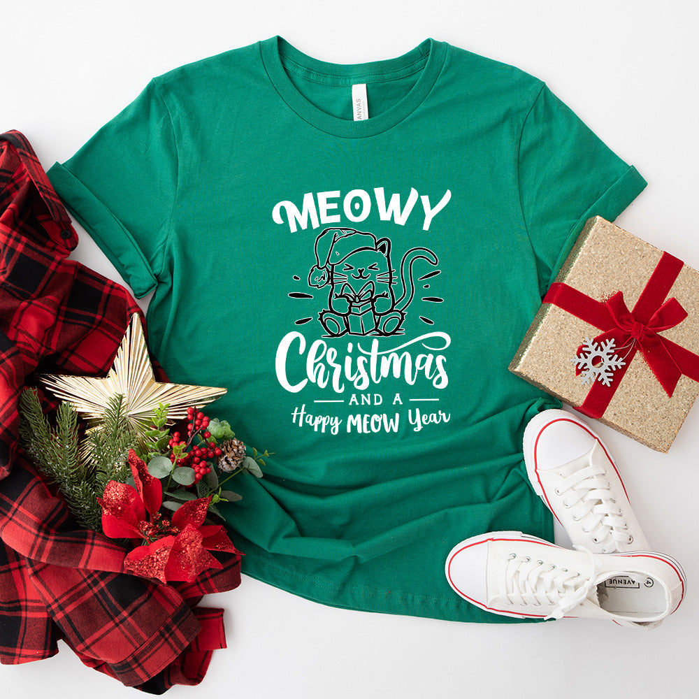 Meowy Christmas And a Happy Meow Year - Christmas Unisex Crewneck T-Shirt Sweatshirt Hoodie
