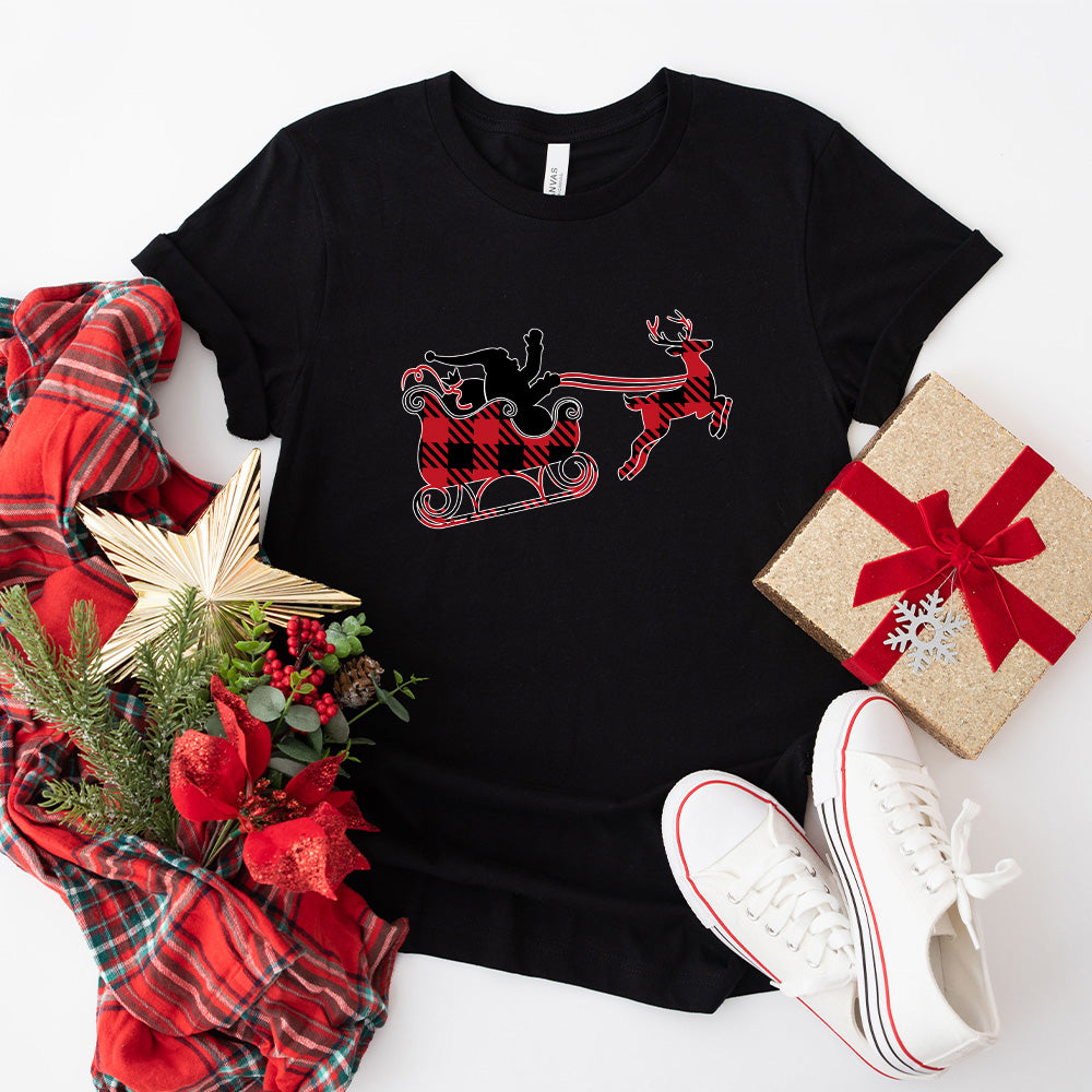 Santas Sleigh Buffalo Design - Christmas Unisex Crewneck T-Shirt Sweatshirt Hoodie