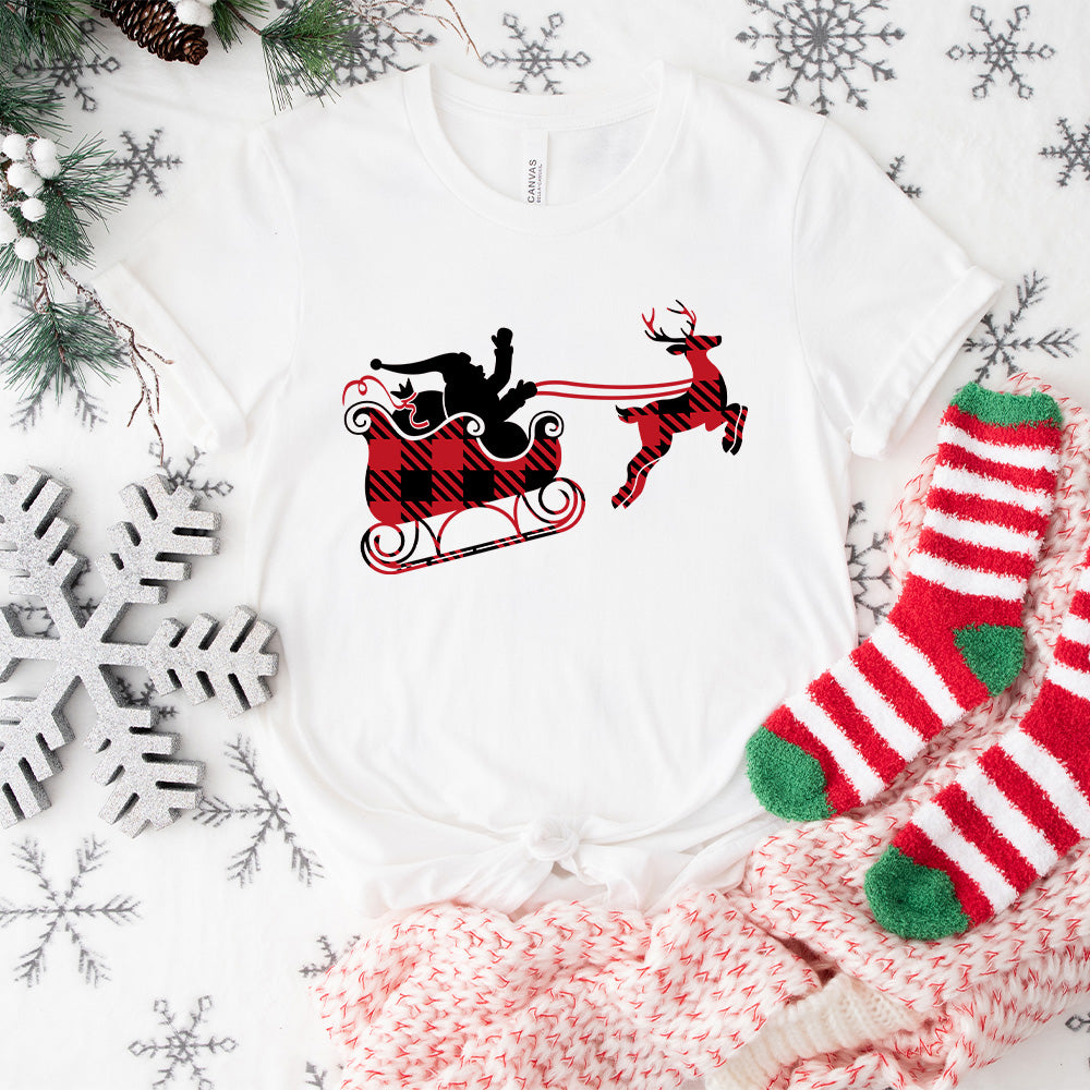 Santas Sleigh Buffalo Design - Christmas Unisex Crewneck T-Shirt Sweatshirt Hoodie