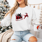 Santas Sleigh Buffalo Design - Christmas Unisex Crewneck T-Shirt Sweatshirt Hoodie