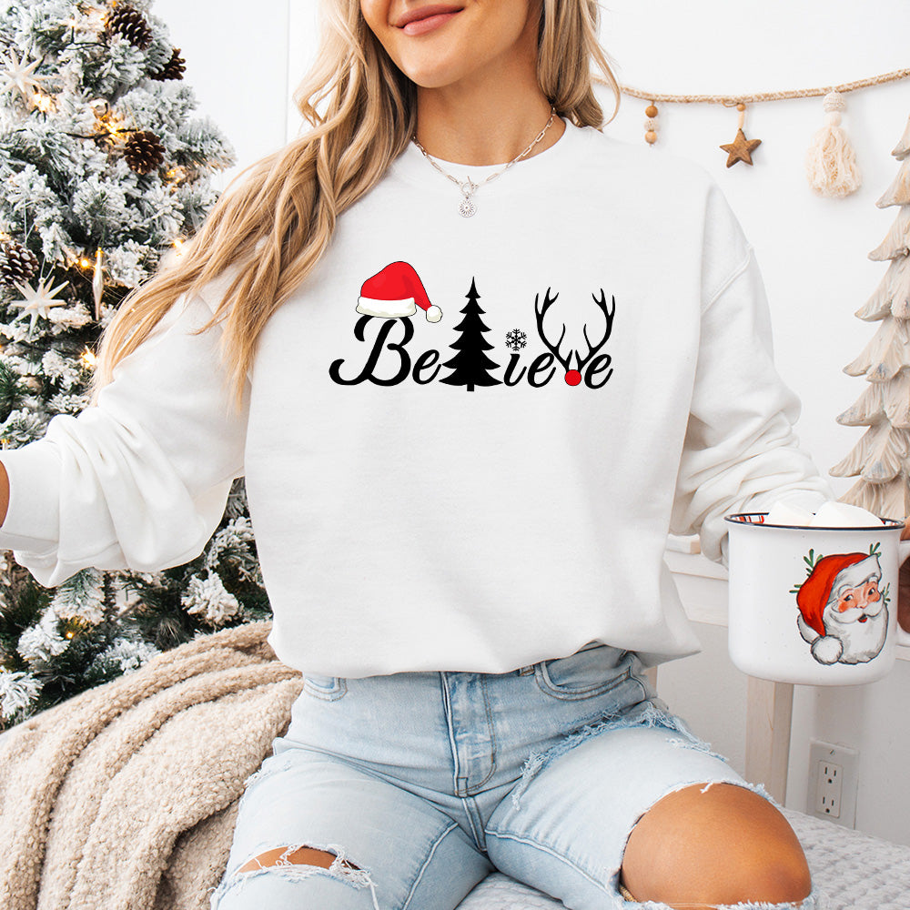 Christmas Believe Design - Christmas Unisex Crewneck T-Shirt Sweatshirt Hoodie