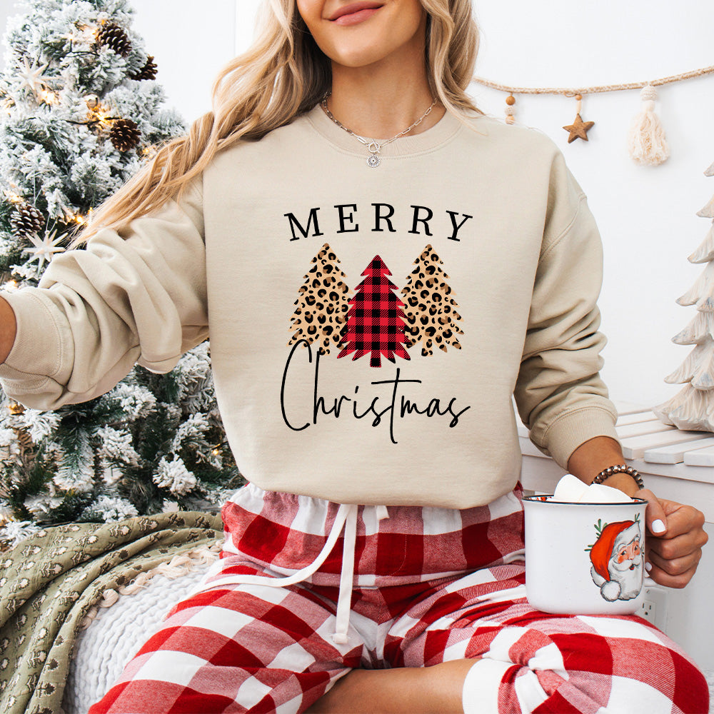 Merry Christmas Tree Design - Christmas Unisex Crewneck T-Shirt Sweatshirt Hoodie