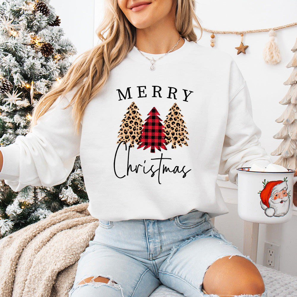 Merry Christmas Tree Design - Christmas Unisex Crewneck T-Shirt Sweatshirt Hoodie