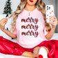 Merry Merry Merry Design - Christmas Unisex Crewneck T-Shirt Sweatshirt Hoodie