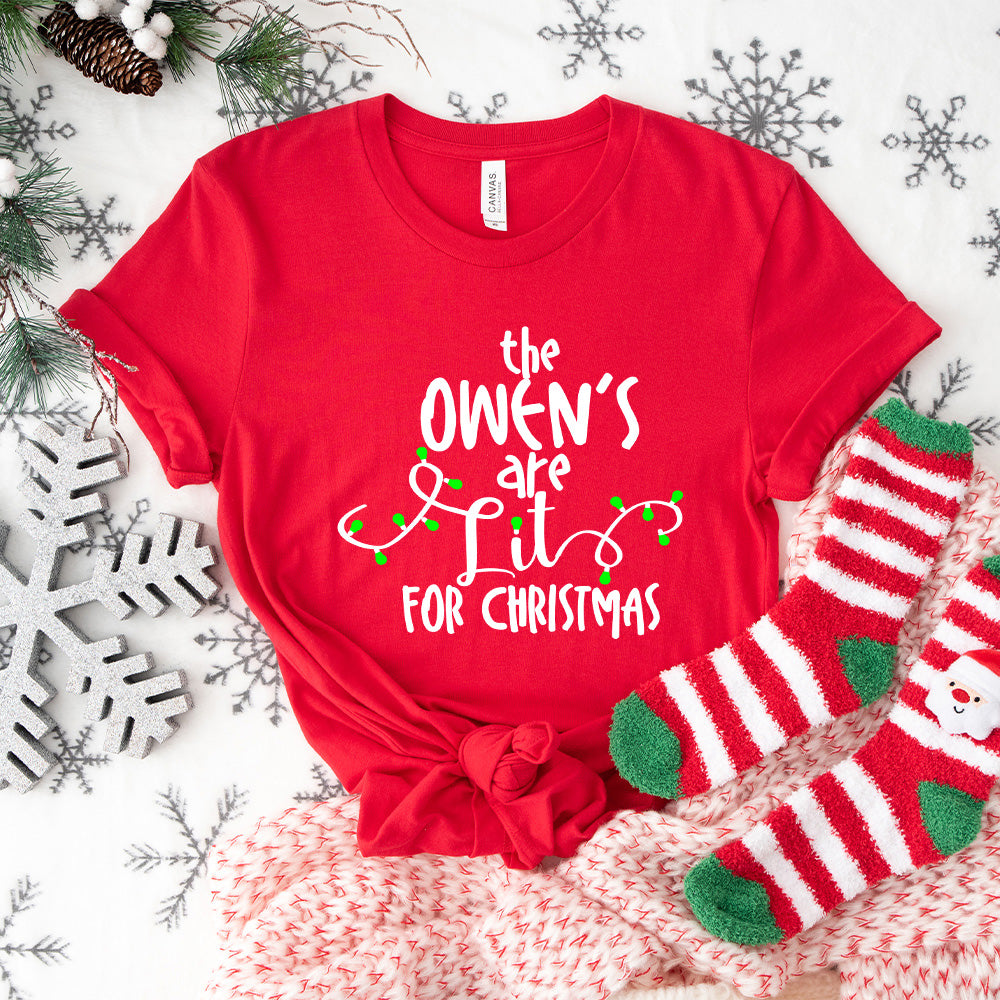 The Owen's Are Lit For Christmas - Christmas Unisex Crewneck T-Shirt Sweatshirt Hoodie