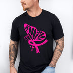 Pink Butterfly Ribbon ,Cancer Theme T-shirt, Hoodie, Sweatshirt