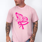 Pink Butterfly Ribbon ,Cancer Theme T-shirt, Hoodie, Sweatshirt