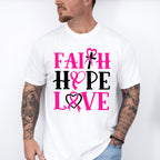 Faith, Hope and Love ,Cancer Theme T-shirt, Hoodie, Sweatshirt