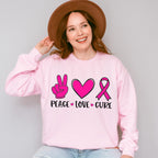 Peace, Love , Cure ,Cancer Theme T-shirt, Hoodie, Sweatshirt
