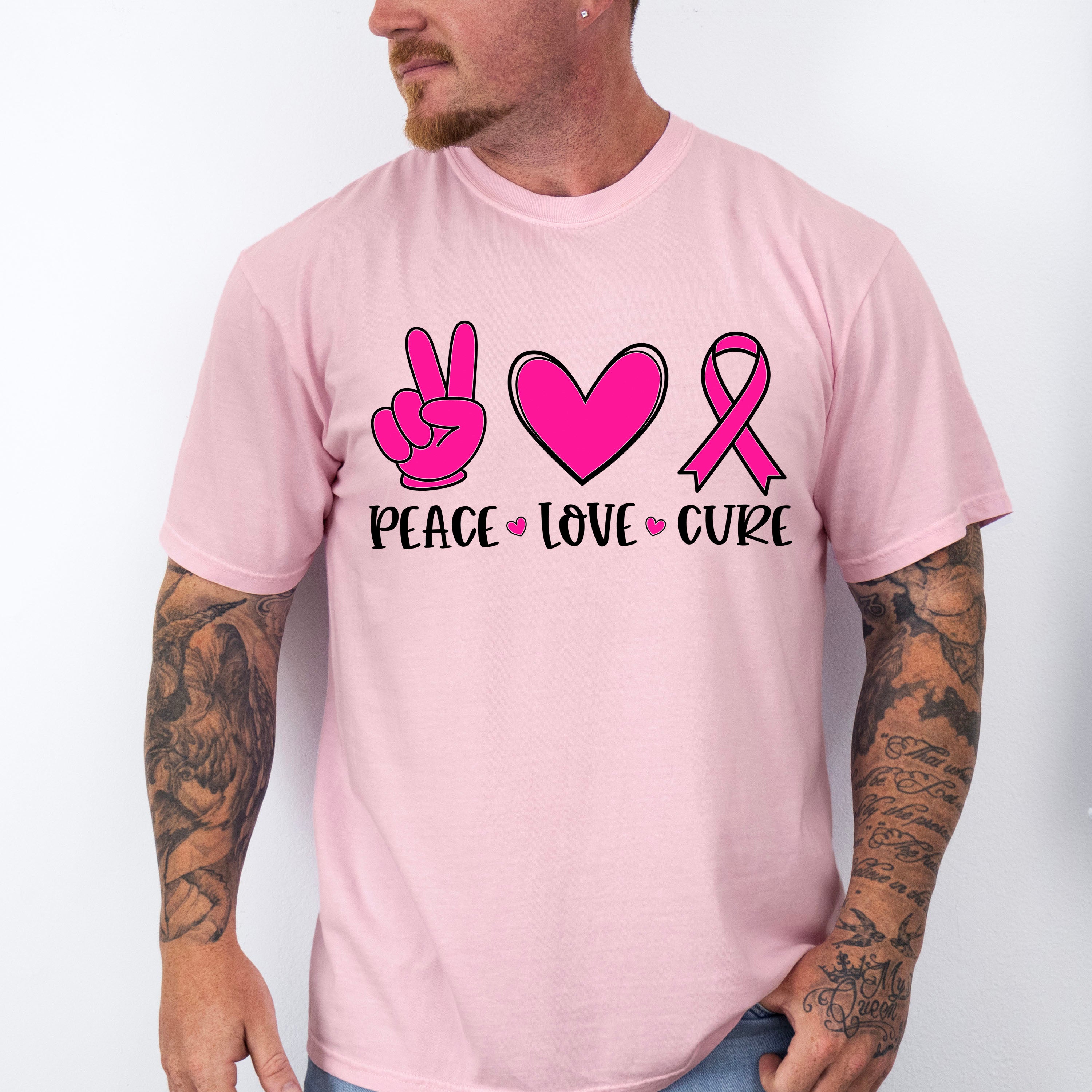 Peace, Love , Cure ,Cancer Theme T-shirt, Hoodie, Sweatshirt