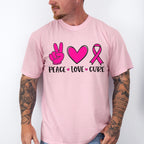 Peace, Love , Cure ,Cancer Theme T-shirt, Hoodie, Sweatshirt