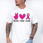Peace, Love , Cure ,Cancer Theme T-shirt, Hoodie, Sweatshirt