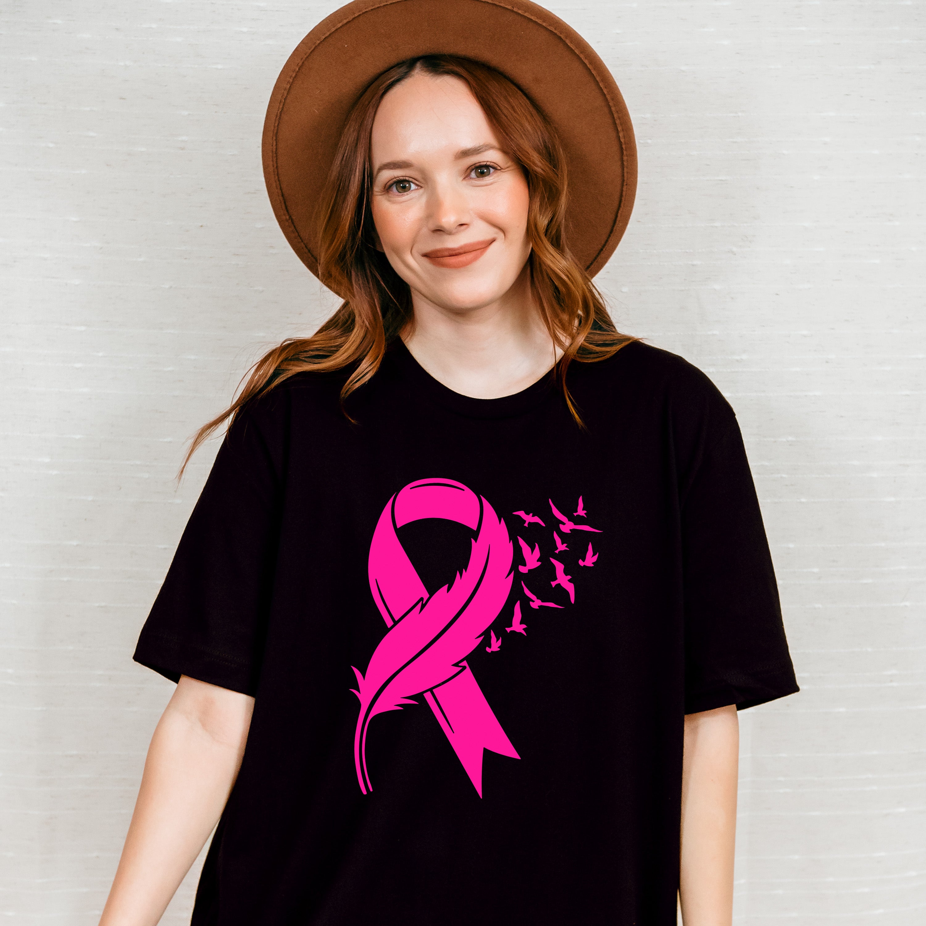 Birds and Ribbon , Cure ,Cancer Theme T-shirt, Hoodie, Sweatshirt