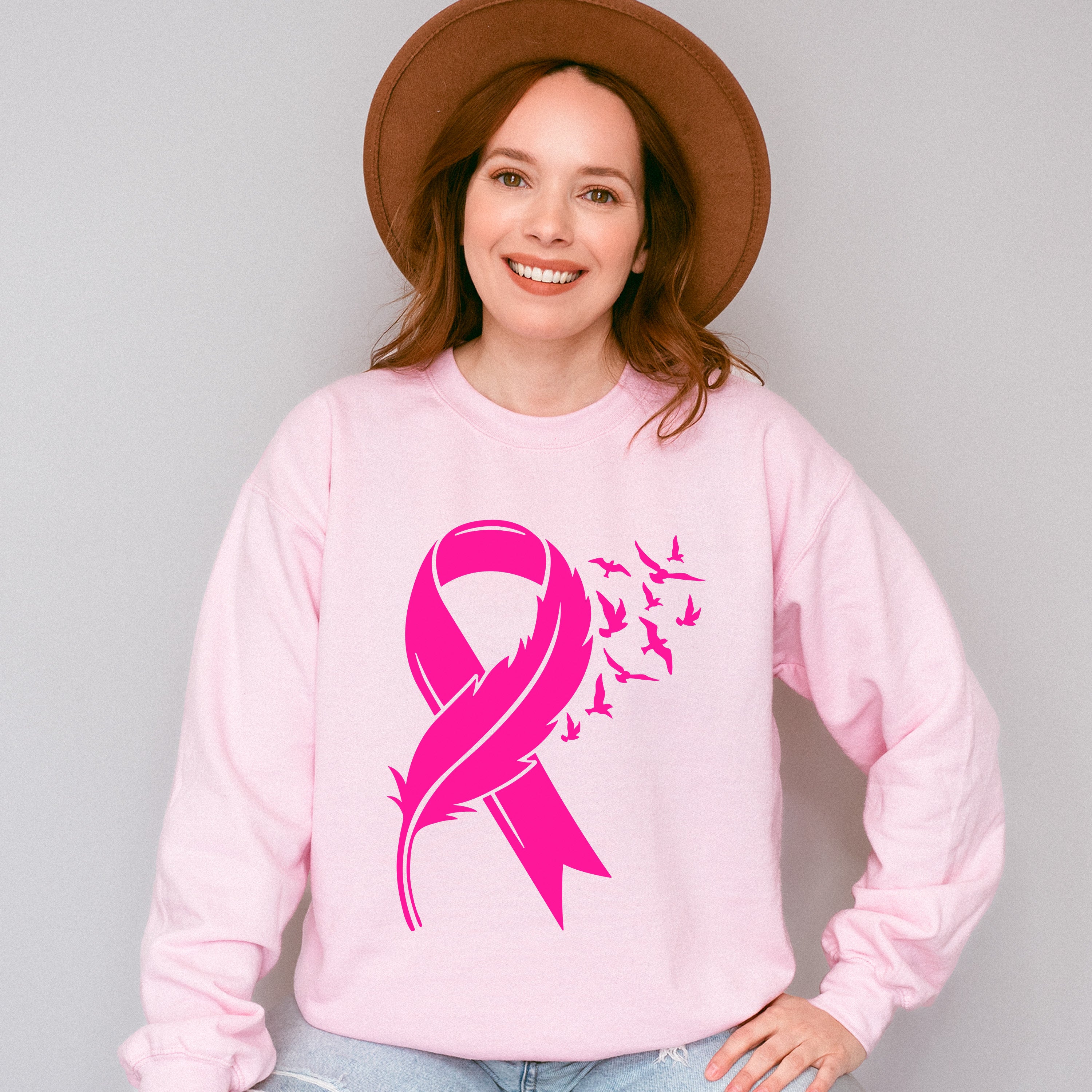 Birds and Ribbon , Cure ,Cancer Theme T-shirt, Hoodie, Sweatshirt