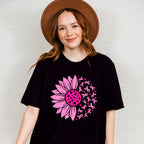 Pink Flower Cancer Theme T-shirt, Hoodie, Sweatshirt