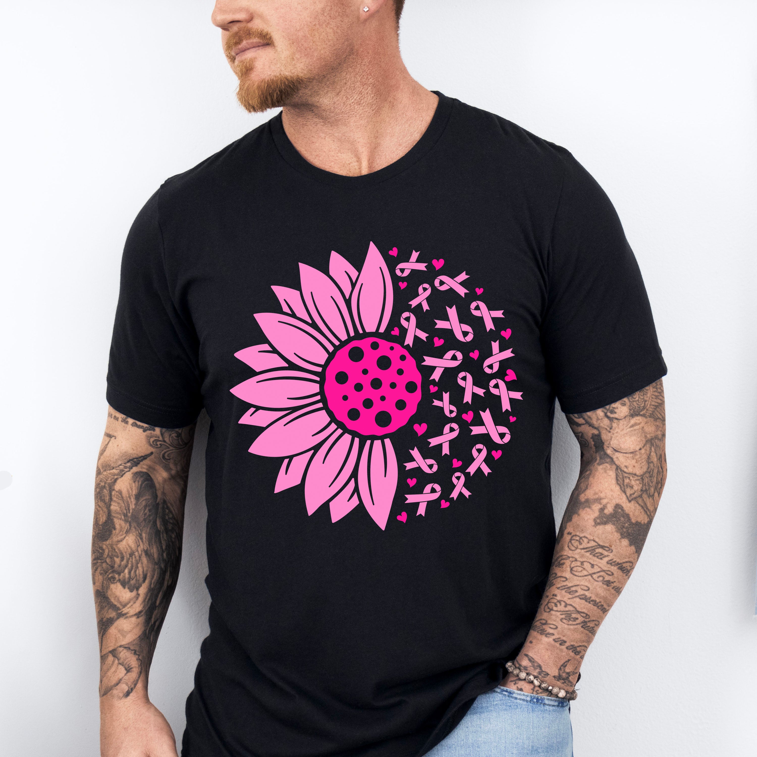 Pink Flower Cancer Theme T-shirt, Hoodie, Sweatshirt