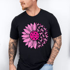 Pink Flower Cancer Theme T-shirt, Hoodie, Sweatshirt