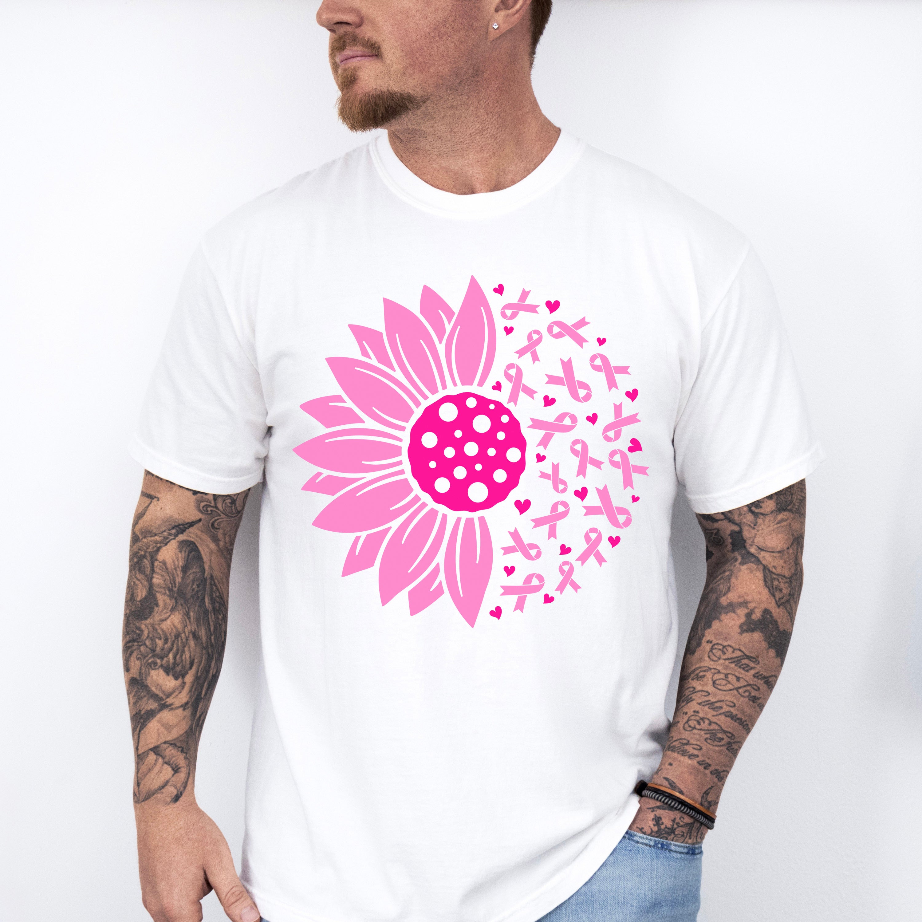 Pink Flower Cancer Theme T-shirt, Hoodie, Sweatshirt