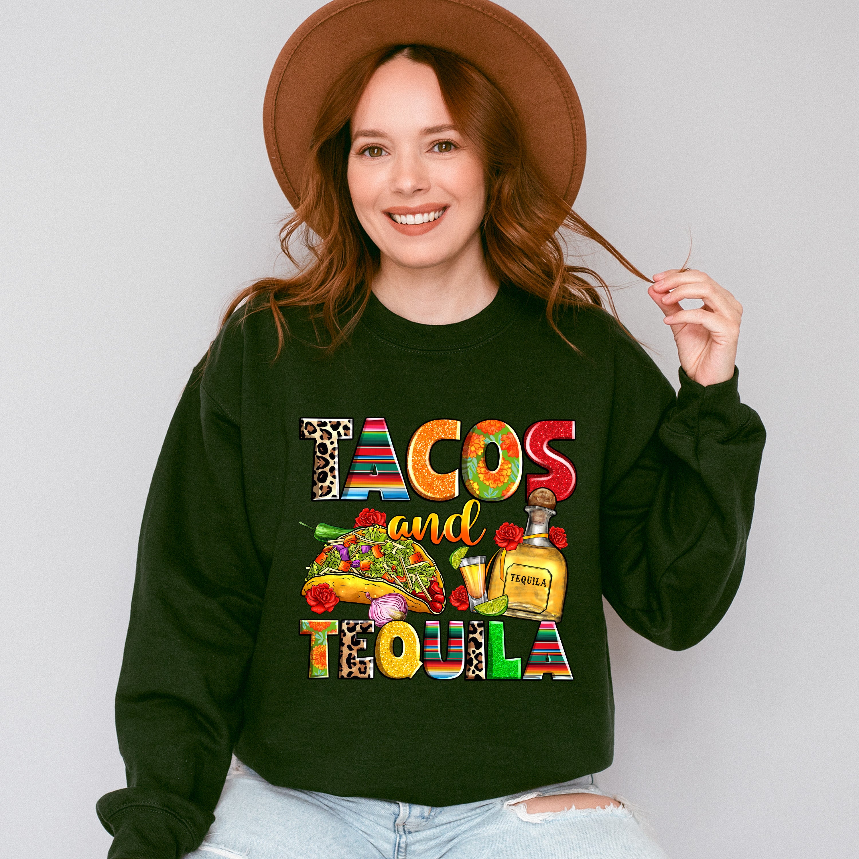 Tacos And Tequila Cinco De Mayo Unisex Crewneck T-Shirt Sweatshirt Hoodie