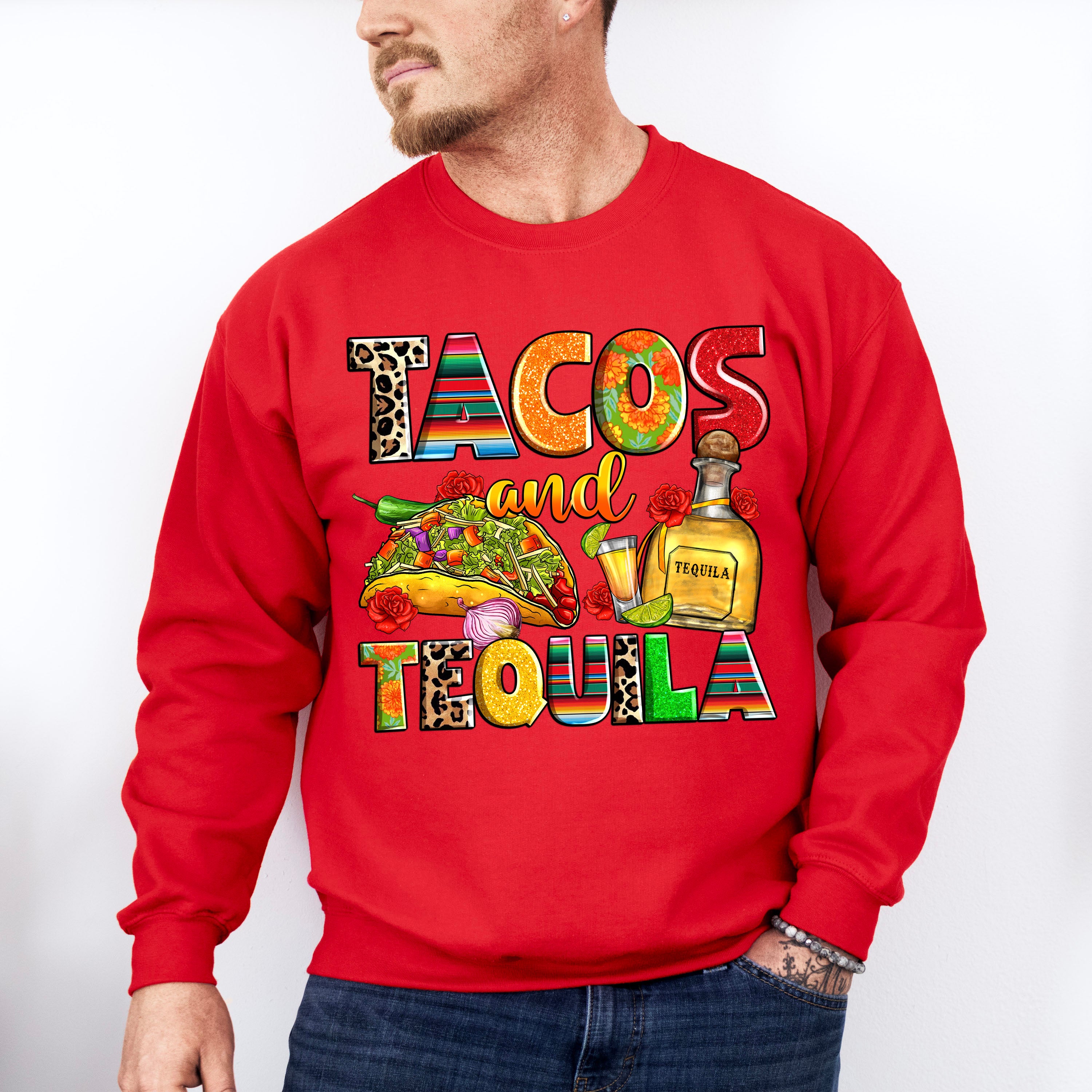 Tacos And Tequila Cinco De Mayo Unisex Crewneck T-Shirt Sweatshirt Hoodie