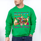Happy Mexican Skull Cinco De Mayo Unisex Crewneck T-Shirt Sweatshirt Hoodie