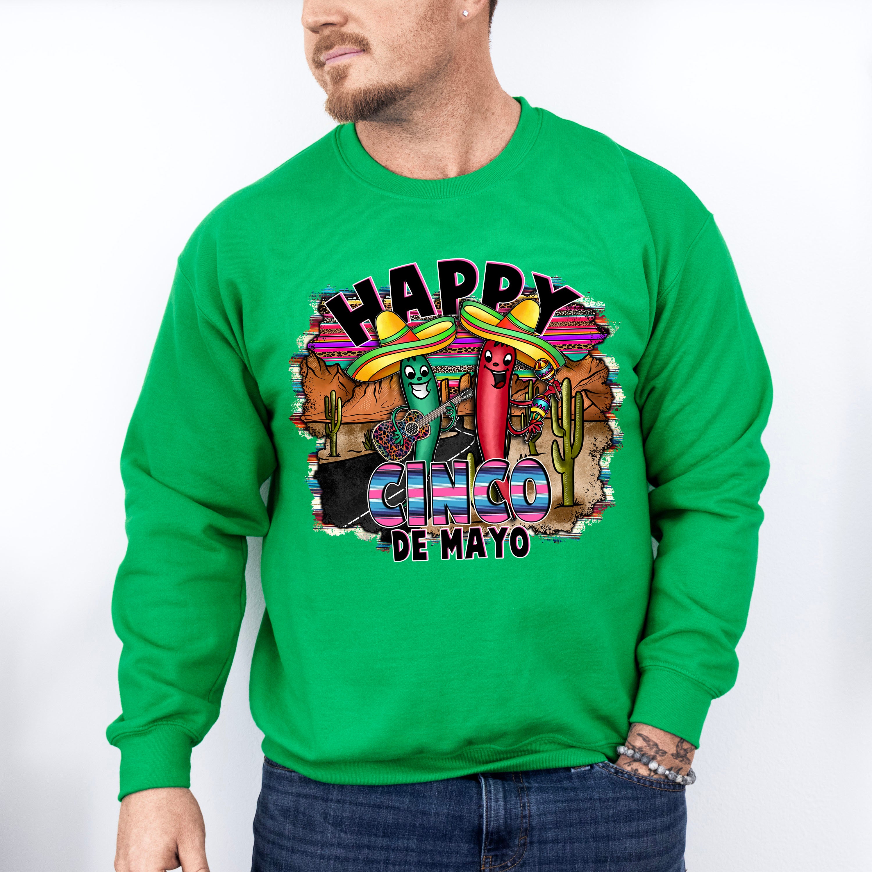 Mariachi Peppers Cinco De Mayo Unisex Crewneck T-Shirt Sweatshirt Hoodie