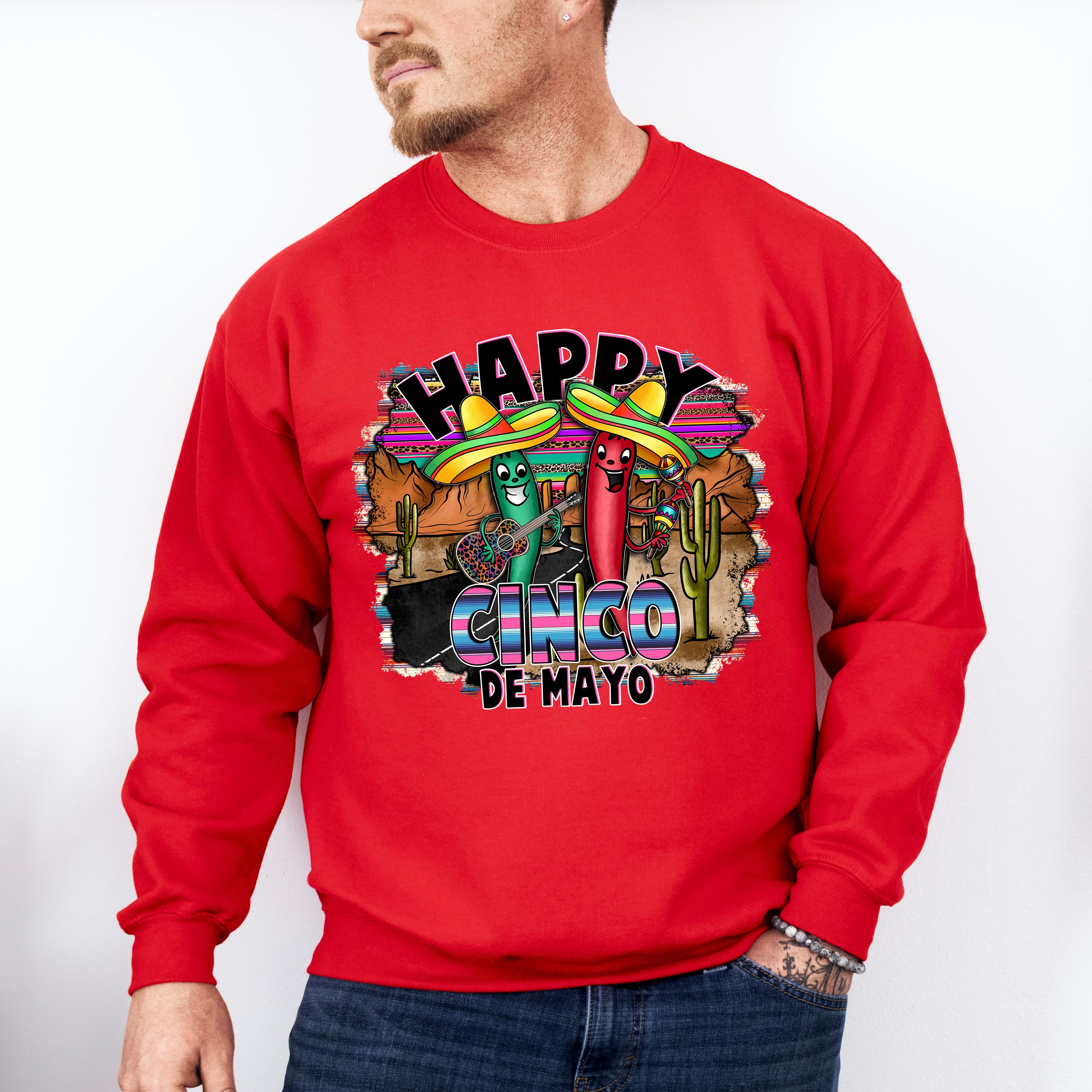 Mariachi Peppers Cinco De Mayo Unisex Crewneck T-Shirt Sweatshirt Hoodie