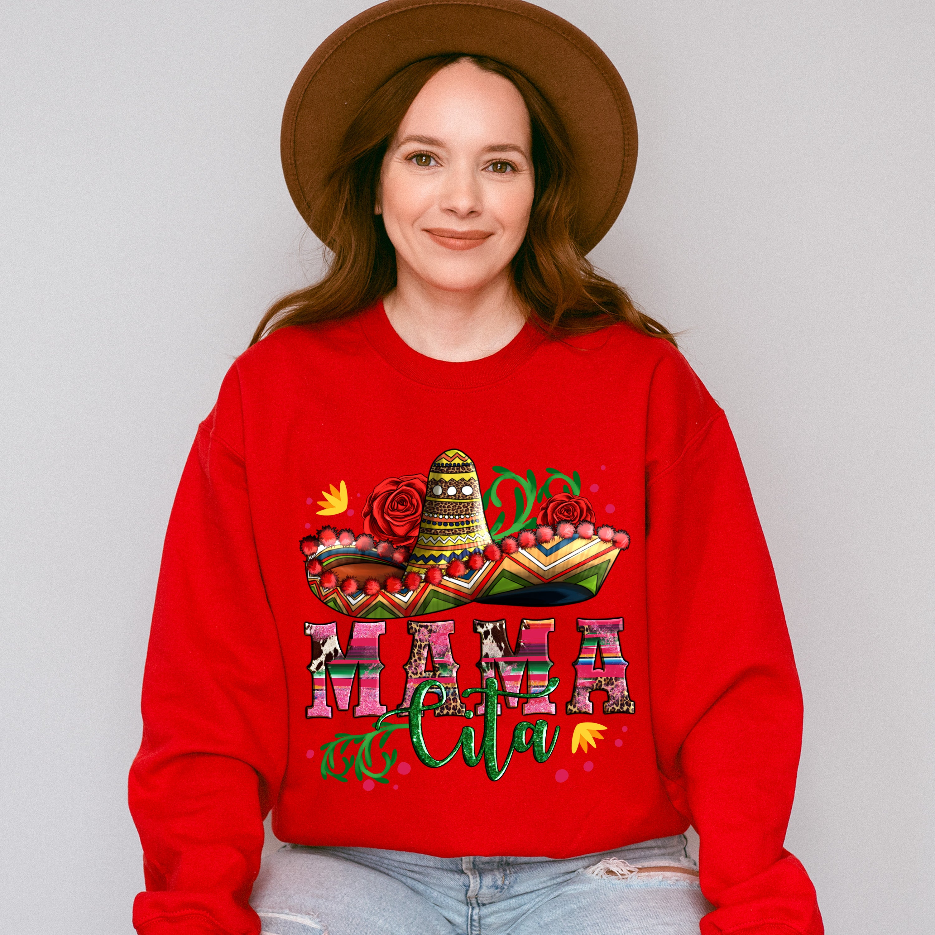 Mamacita And Sombrero Cinco De Mayo Unisex Crewneck T-Shirt Sweatshirt Hoodie