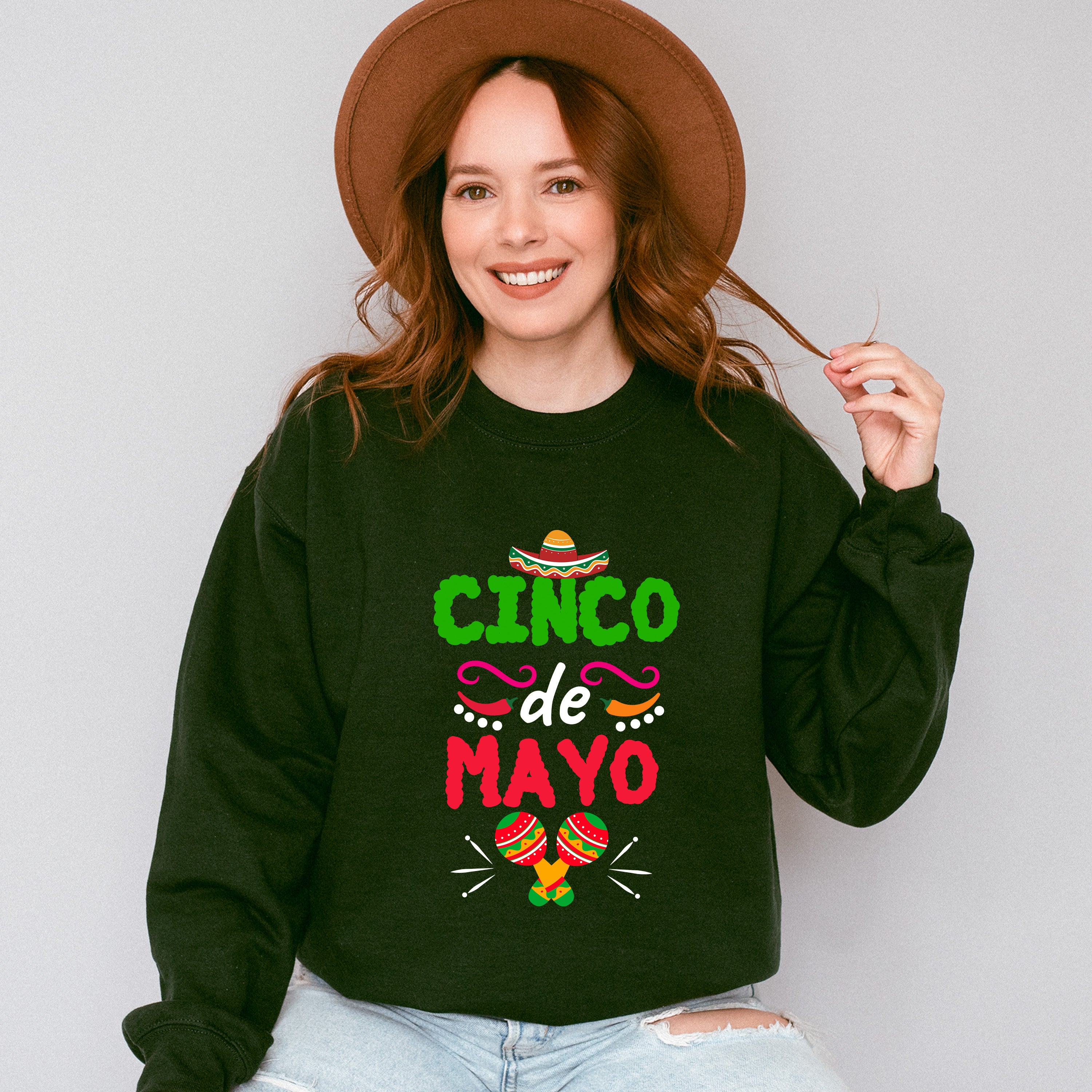 Cute Mexican Maracas Cinco De Mayo Unisex Crewneck T-Shirt Sweatshirt Hoodie