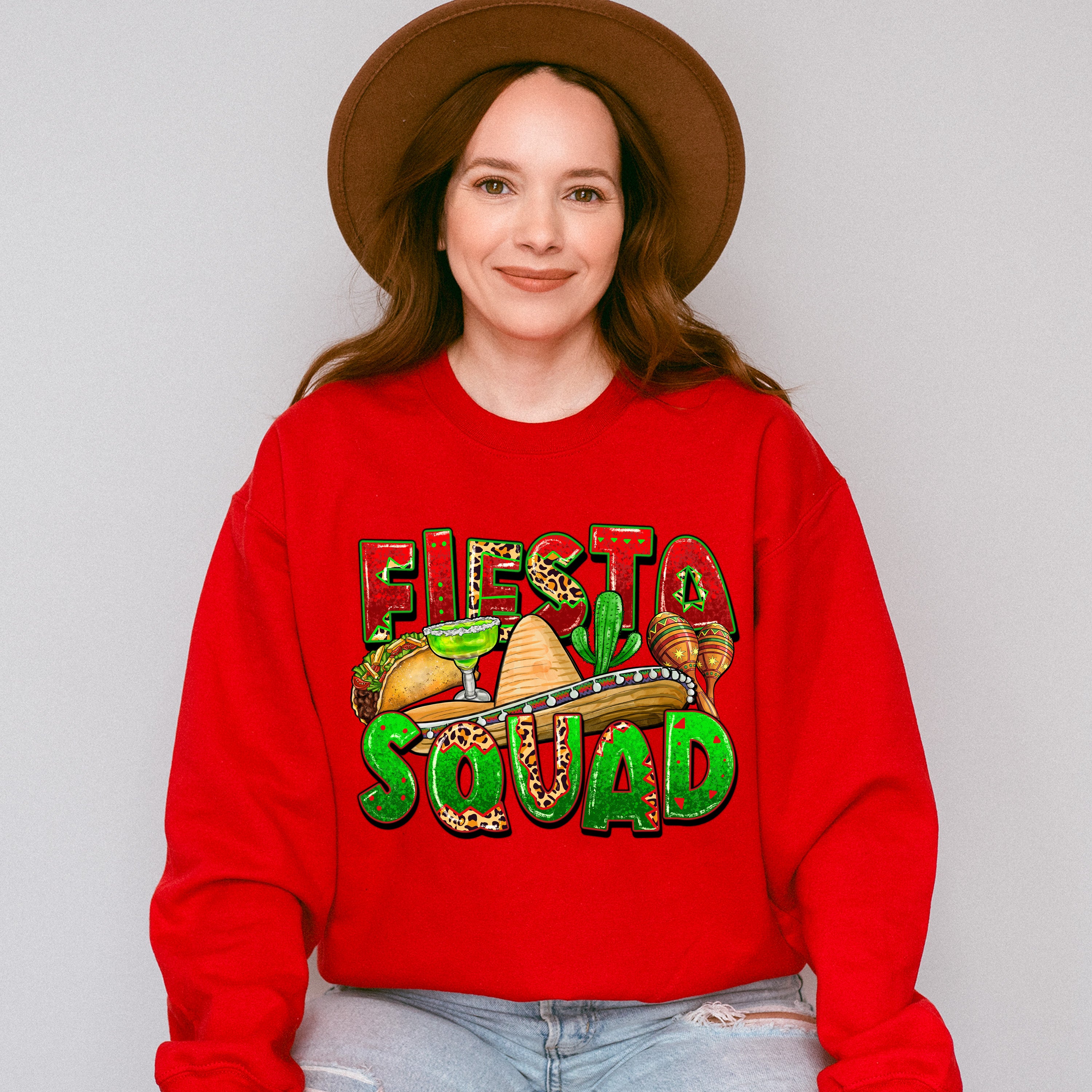 Fiesta Squad And Sombrero Cinco De Mayo Unisex Crewneck T-Shirt Sweatshirt Hoodie