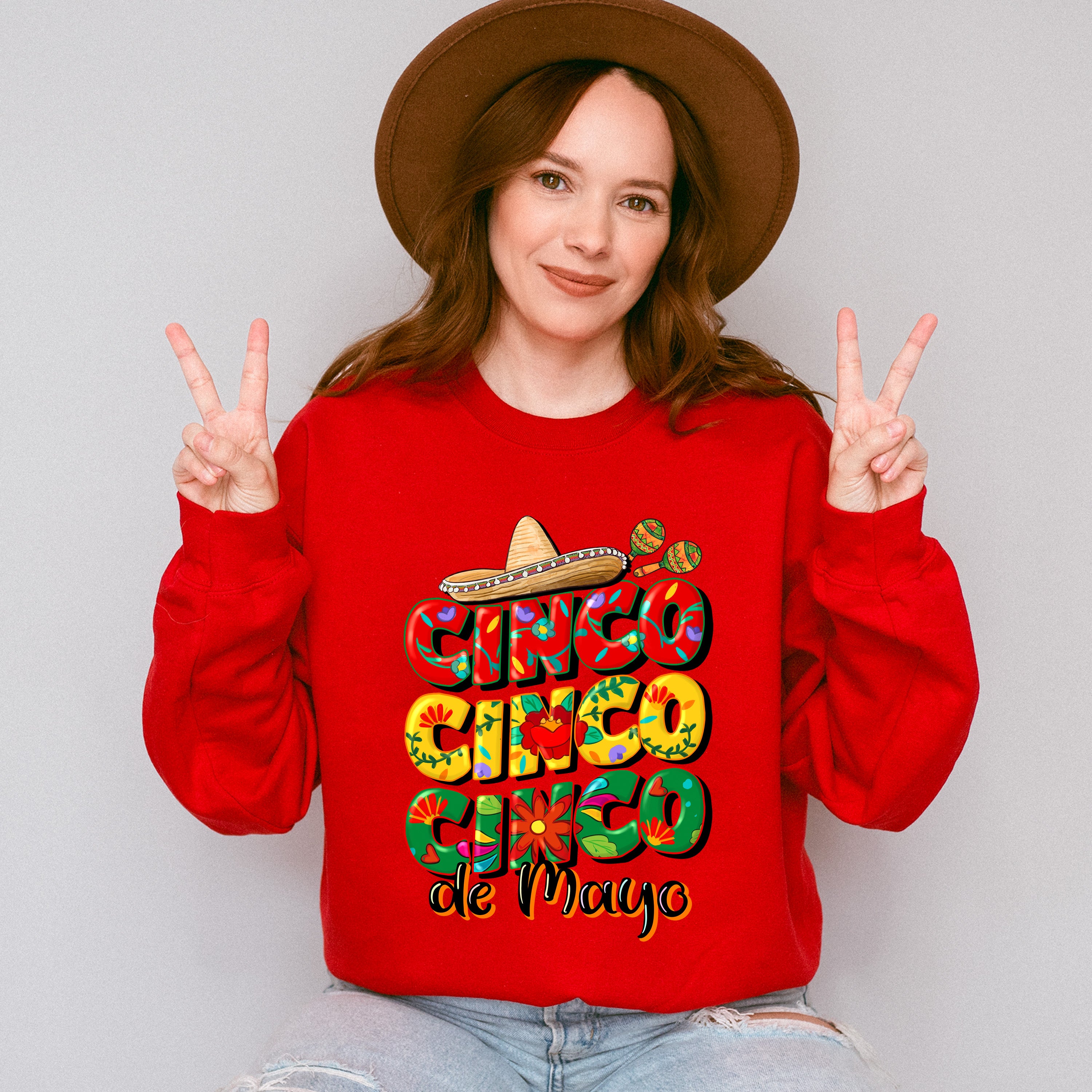 Sombrero Cinco De Mayo Unisex Crewneck T-Shirt Sweatshirt Hoodie