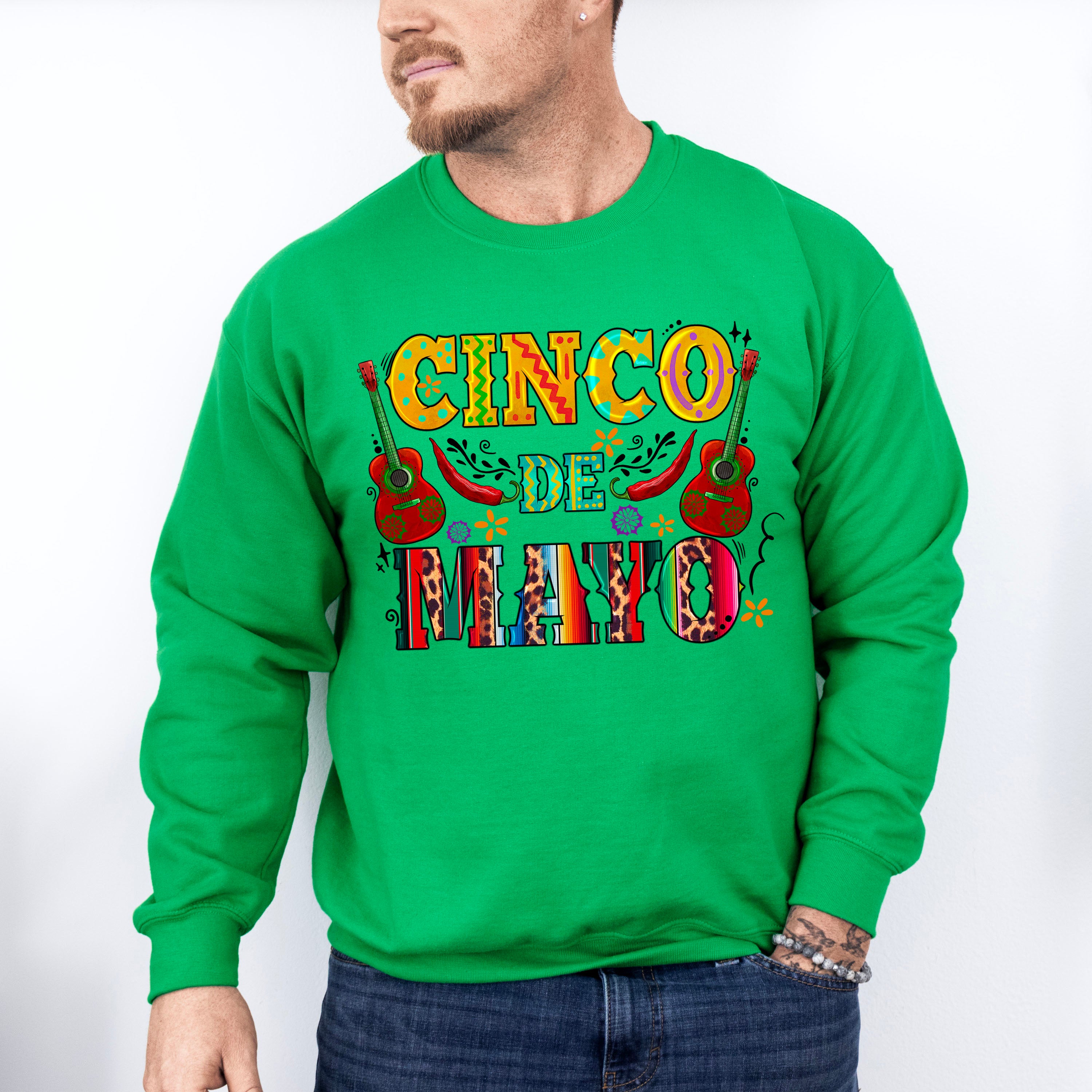 Cinco De Mayo Guitar Cinco De Mayo Unisex Crewneck T-Shirt Sweatshirt Hoodie