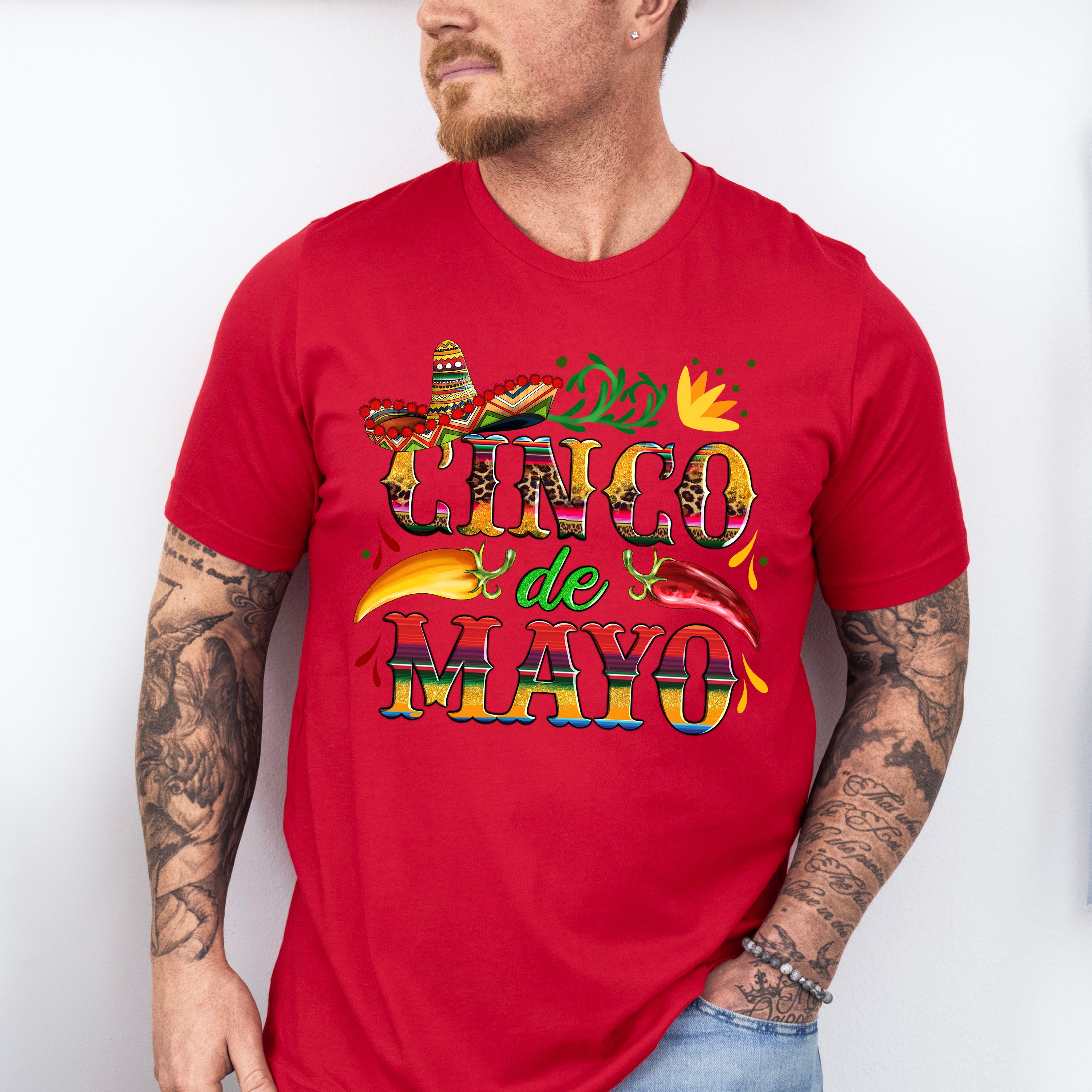 Sombrero And Peppers Cinco De Mayo Unisex Crewneck T-Shirt Sweatshirt Hoodie