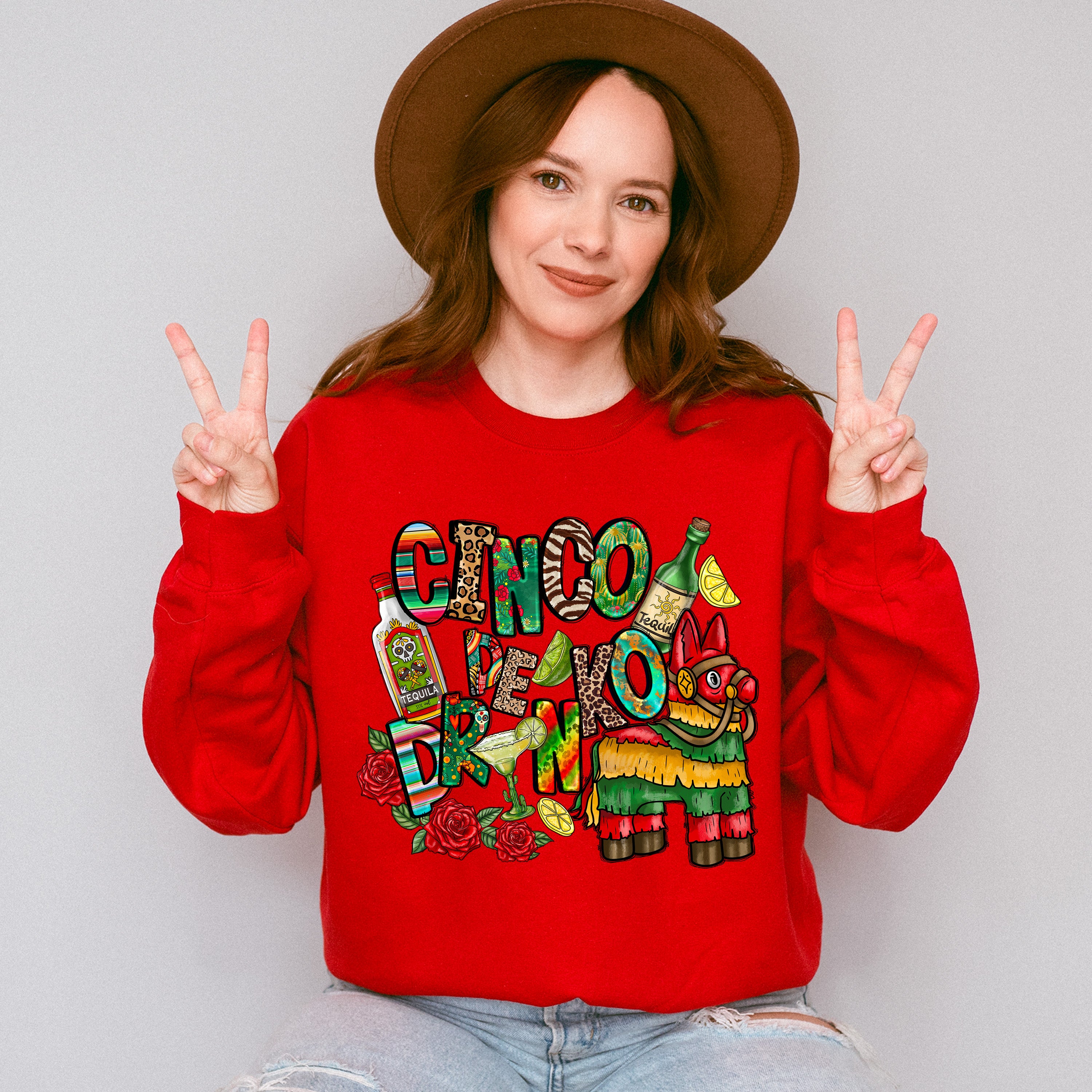 Cinco De Drinko Piñata Cinco De Mayo Unisex Crewneck T-Shirt Sweatshirt Hoodie
