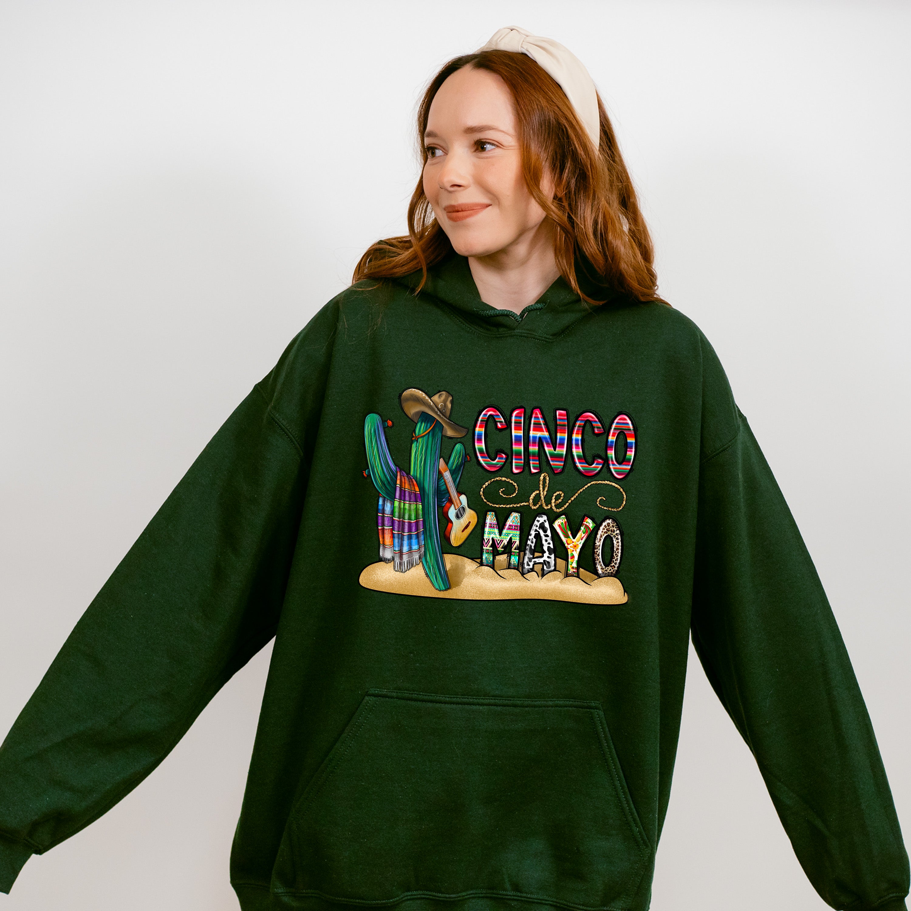 Cactus And Guitar Cinco De Mayo Unisex Crewneck T-Shirt Sweatshirt Hoodie