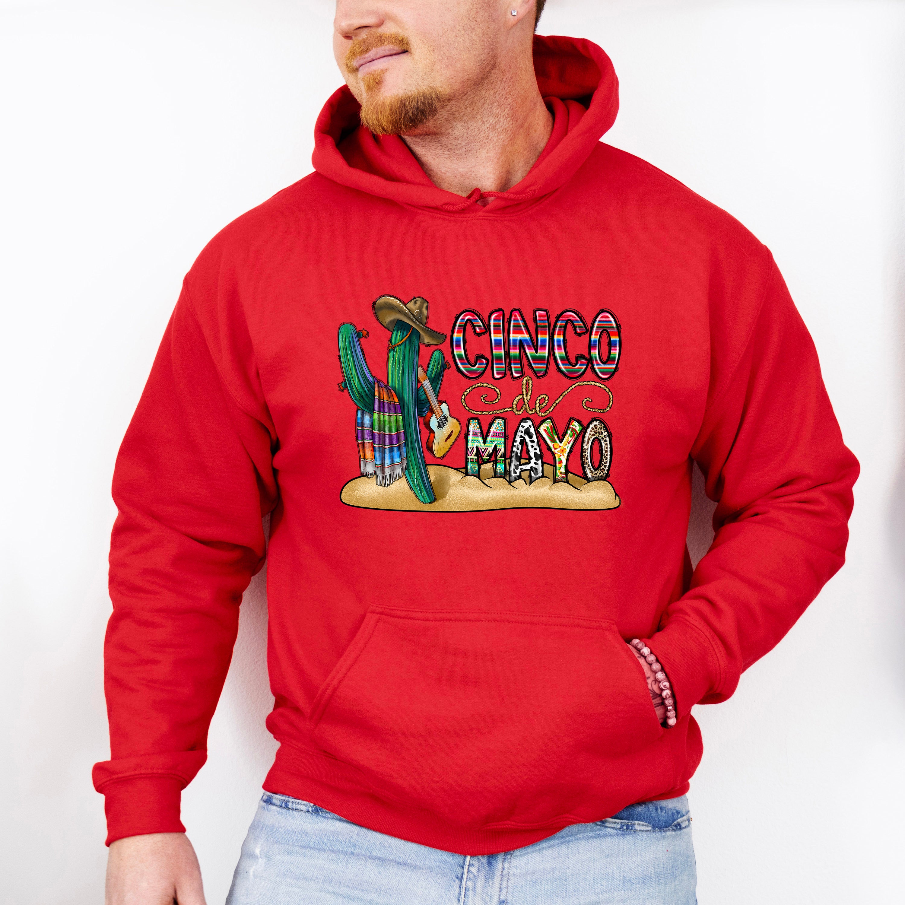 Cactus And Guitar Cinco De Mayo Unisex Crewneck T-Shirt Sweatshirt Hoodie