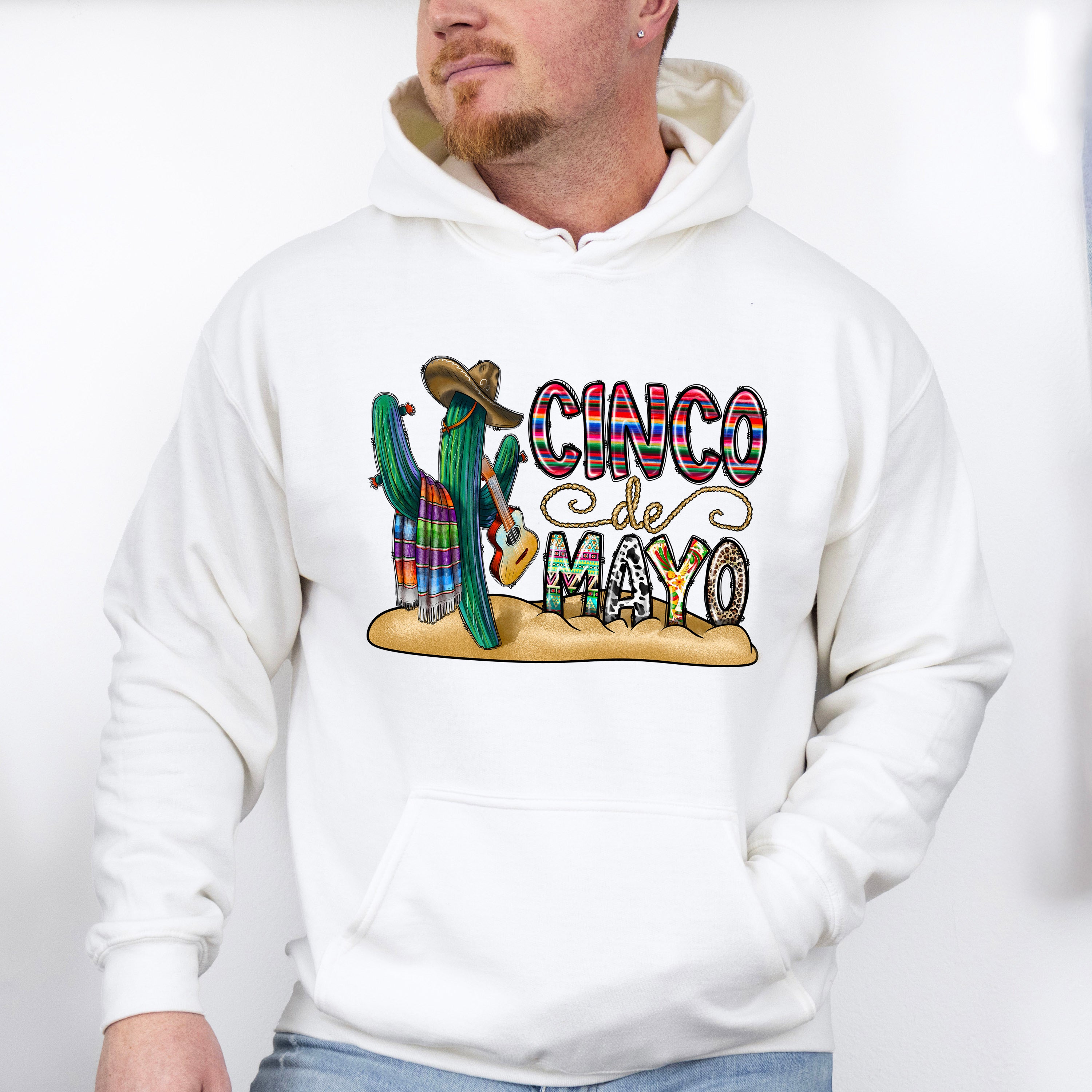 Cactus And Guitar Cinco De Mayo Unisex Crewneck T-Shirt Sweatshirt Hoodie