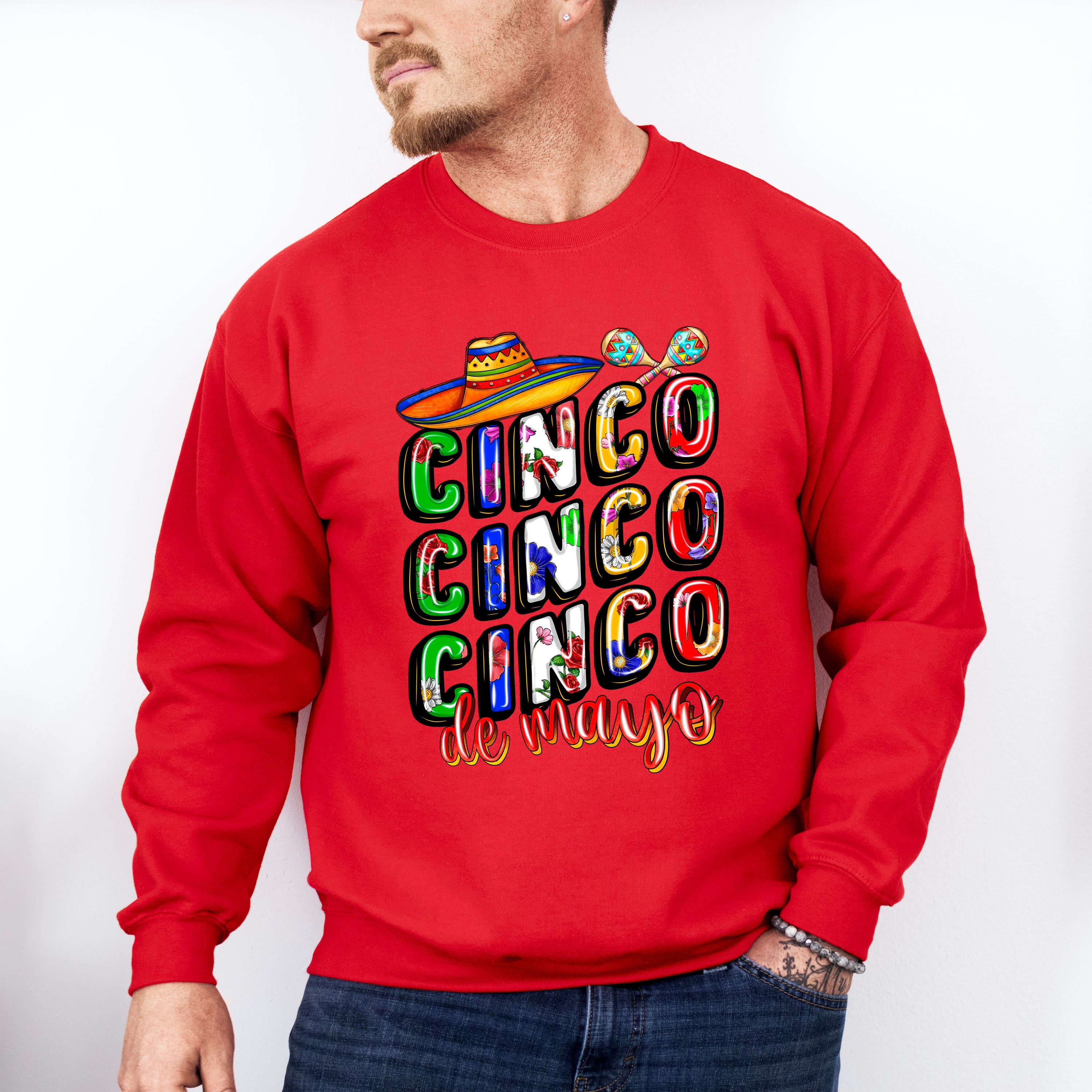 Sombrero And Maracas Cinco De Mayo Unisex Crewneck T-Shirt Sweatshirt Hoodie