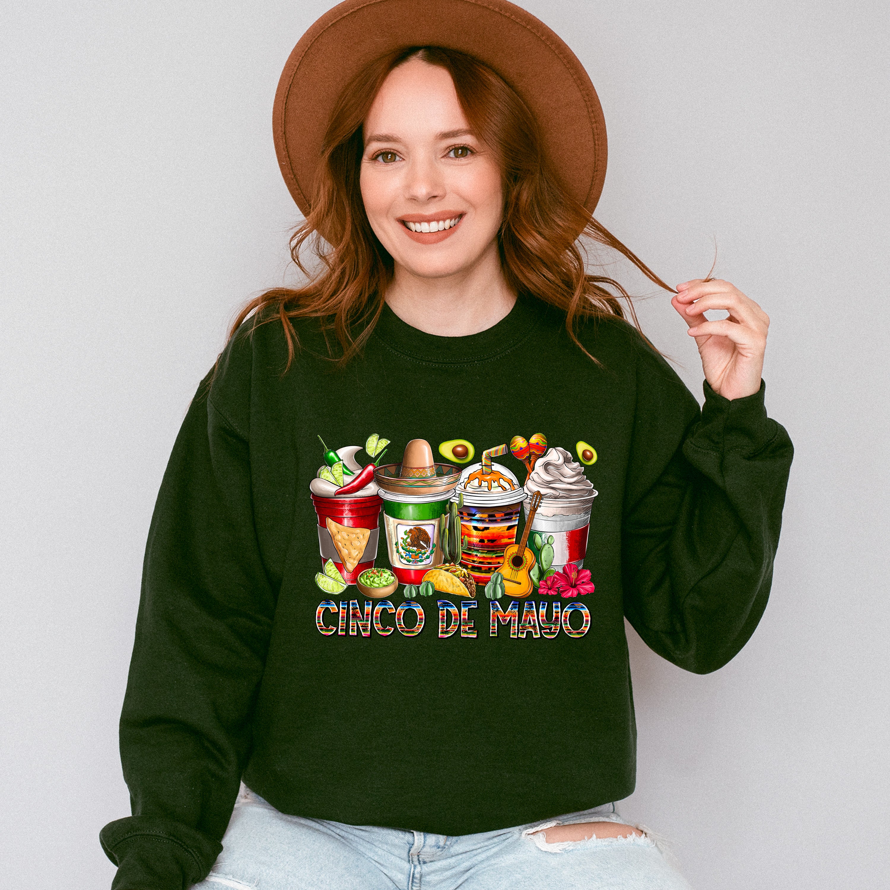 Mexican Coffee Cups Cinco De Mayo Unisex Crewneck T-Shirt Sweatshirt Hoodie