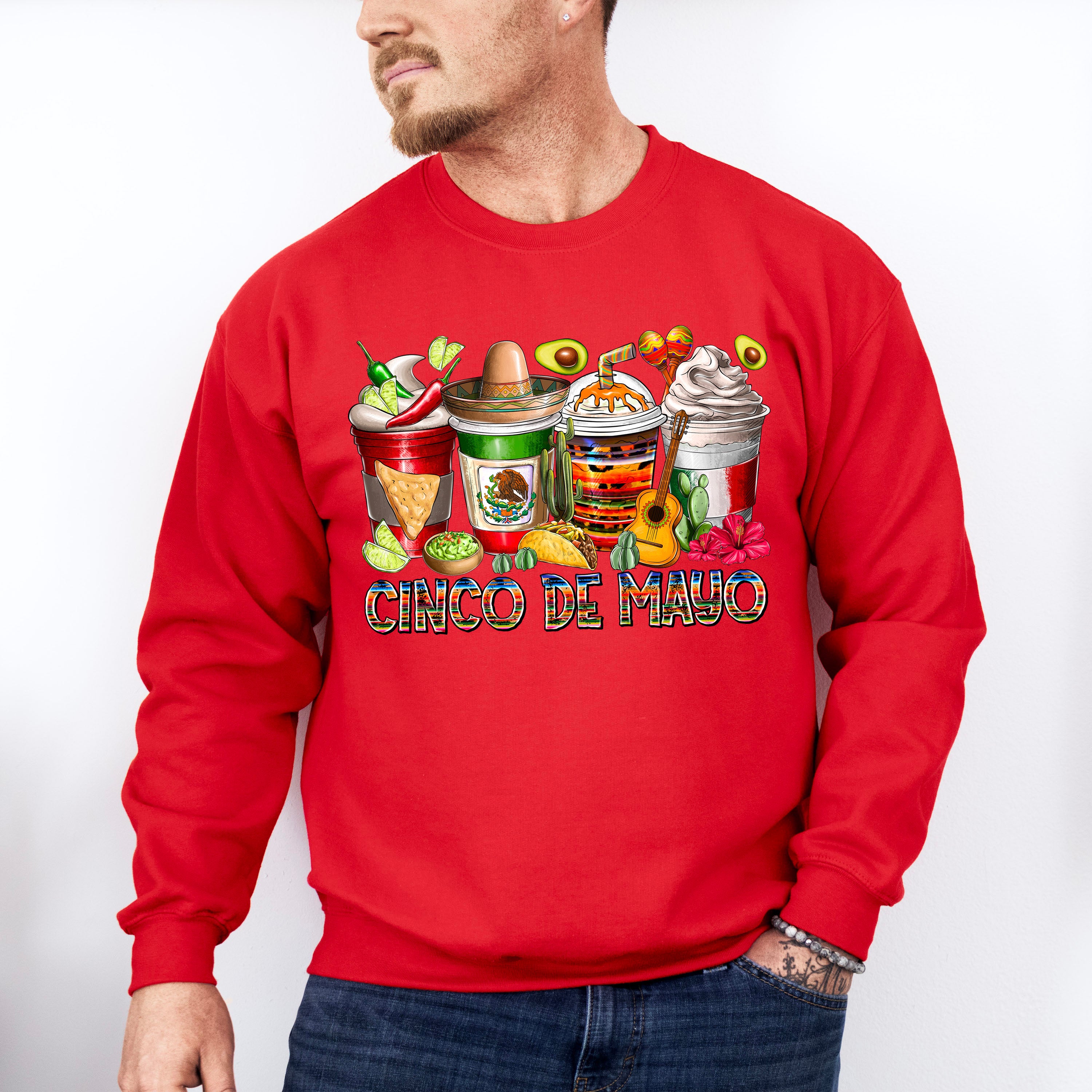 Mexican Coffee Cups Cinco De Mayo Unisex Crewneck T-Shirt Sweatshirt Hoodie