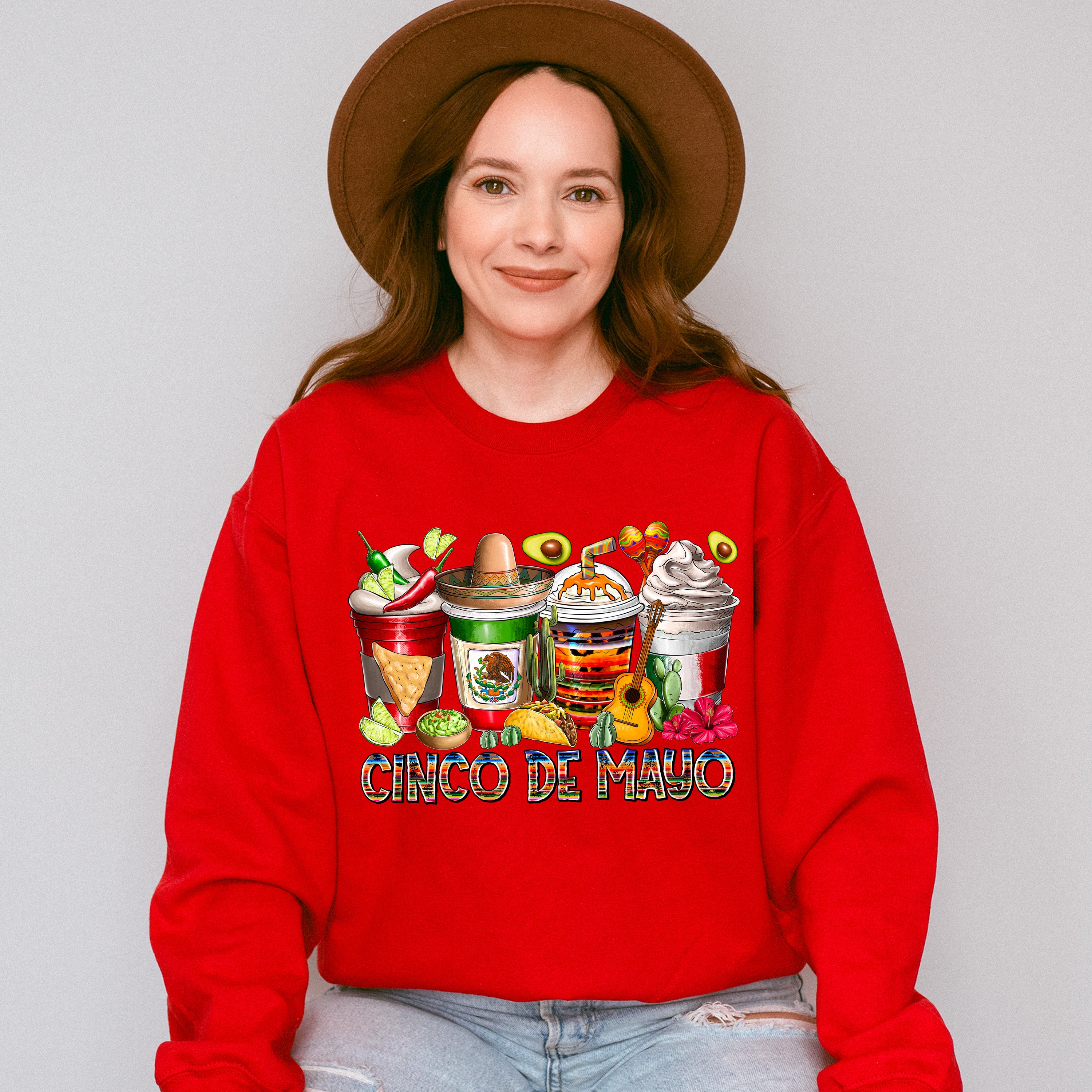 Mexican Coffee Cups Cinco De Mayo Unisex Crewneck T-Shirt Sweatshirt Hoodie