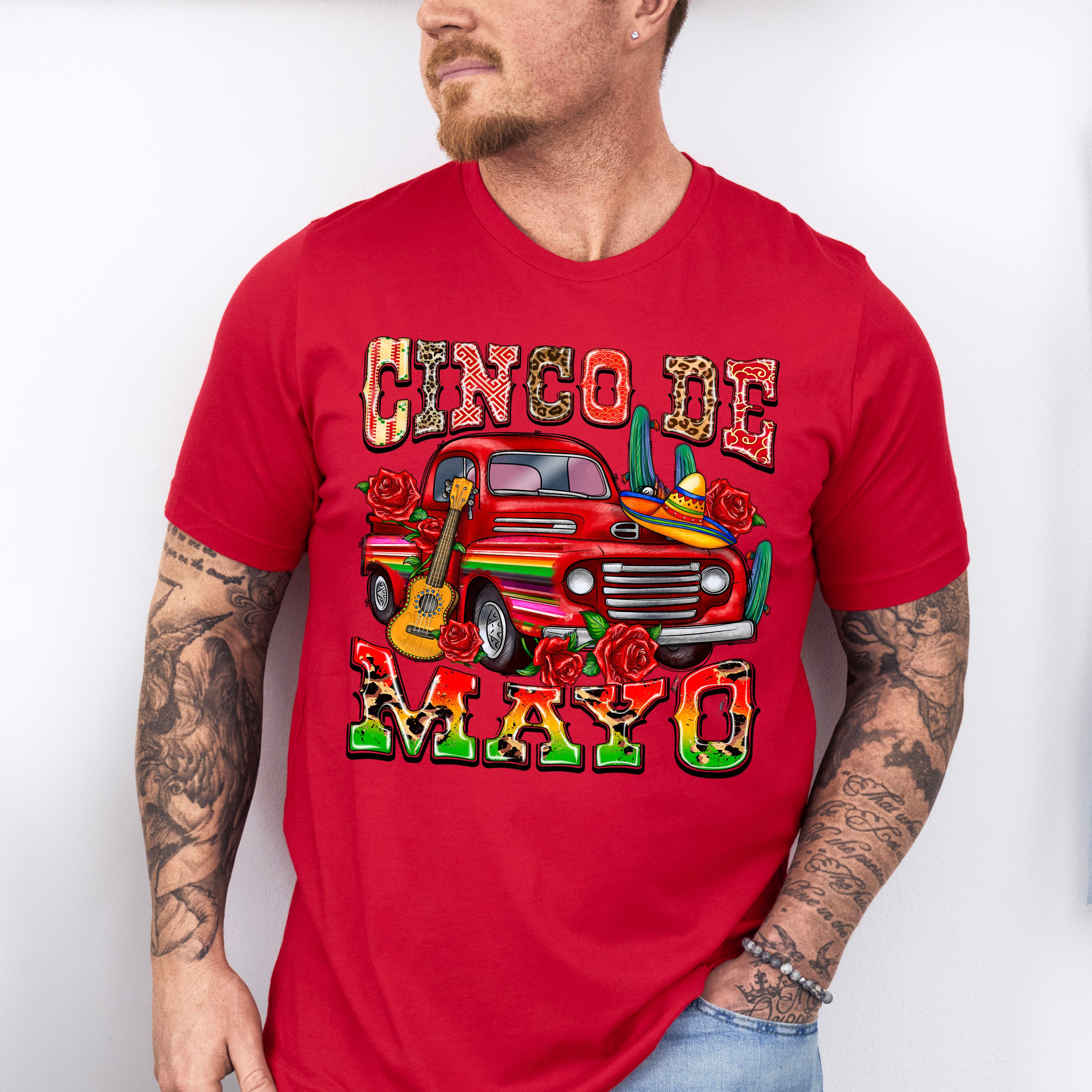 Mexican Red Roses Cinco De Mayo Unisex Crewneck T-Shirt Sweatshirt Hoodie