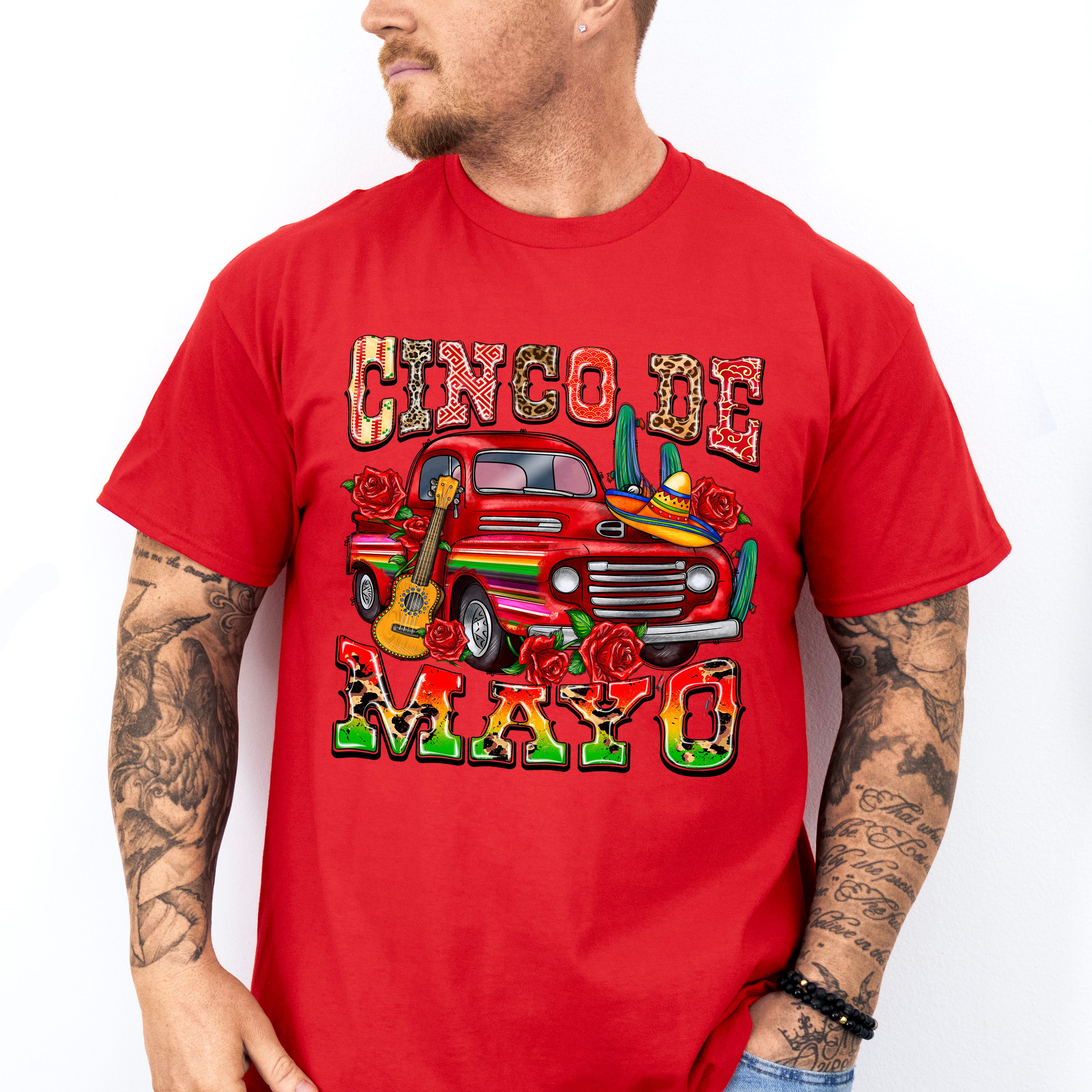 Mexican Red Roses Cinco De Mayo Unisex Crewneck T-Shirt Sweatshirt Hoodie