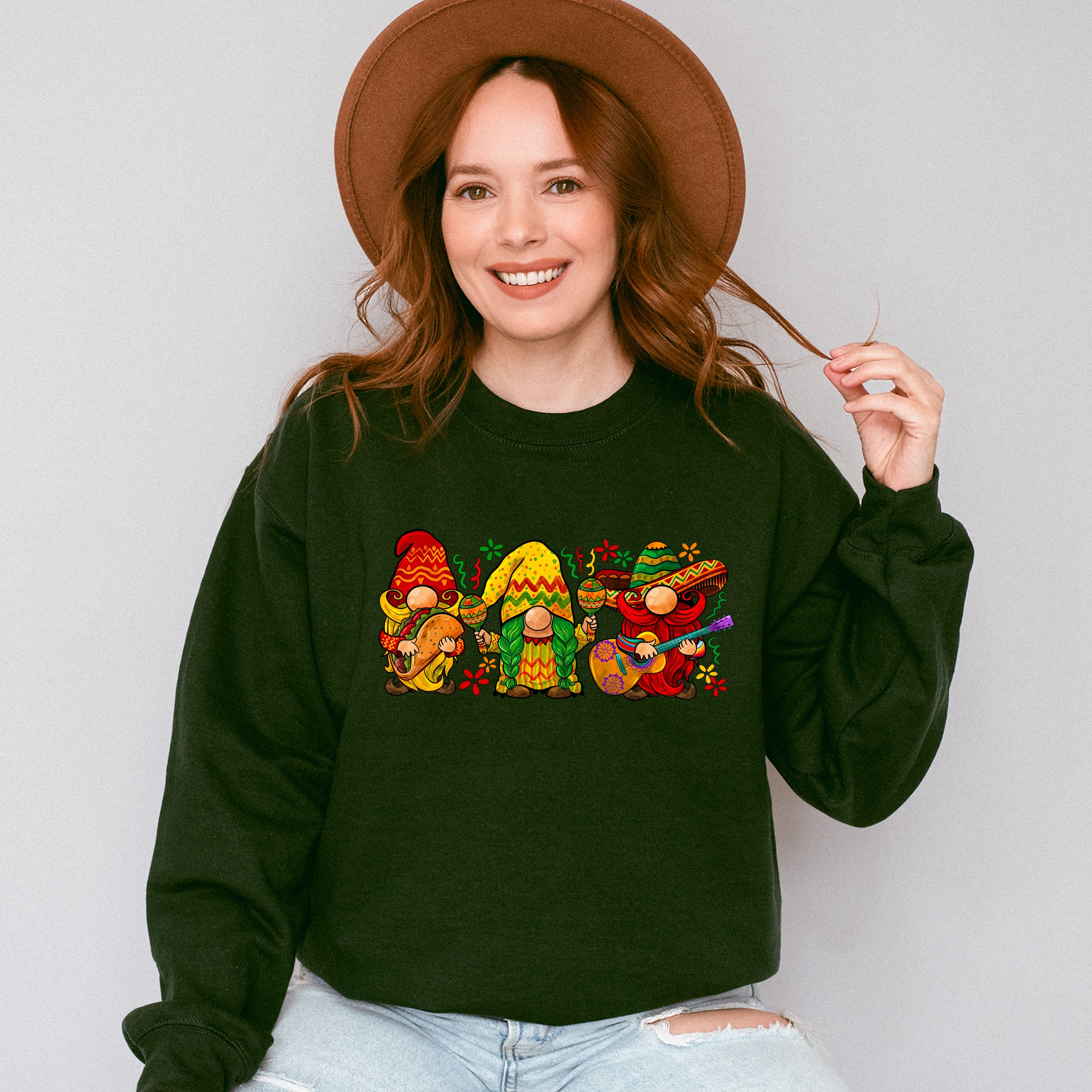 Mexican Gnomes Trio Cinco De Mayo Unisex Crewneck T-Shirt Sweatshirt Hoodie