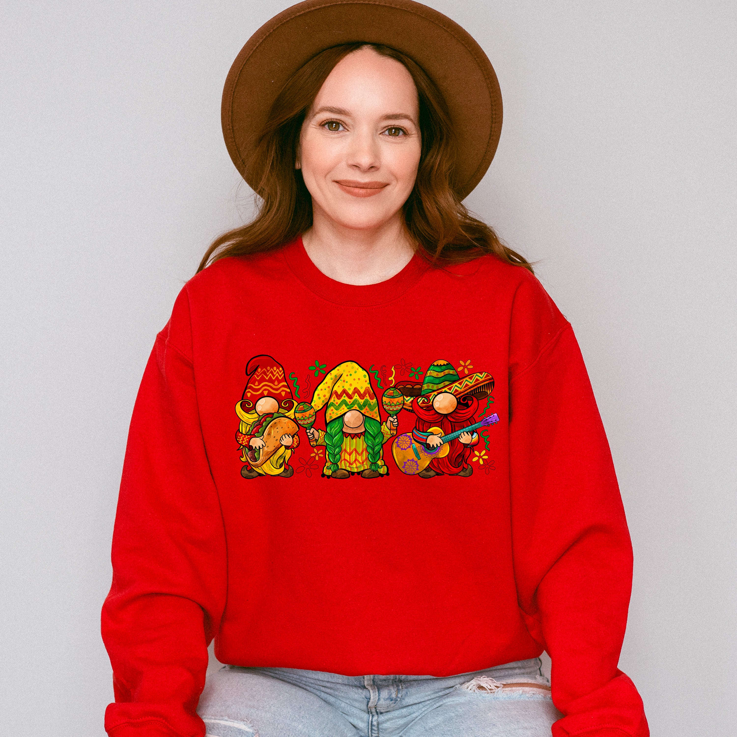 Mexican Gnomes Trio Cinco De Mayo Unisex Crewneck T-Shirt Sweatshirt Hoodie